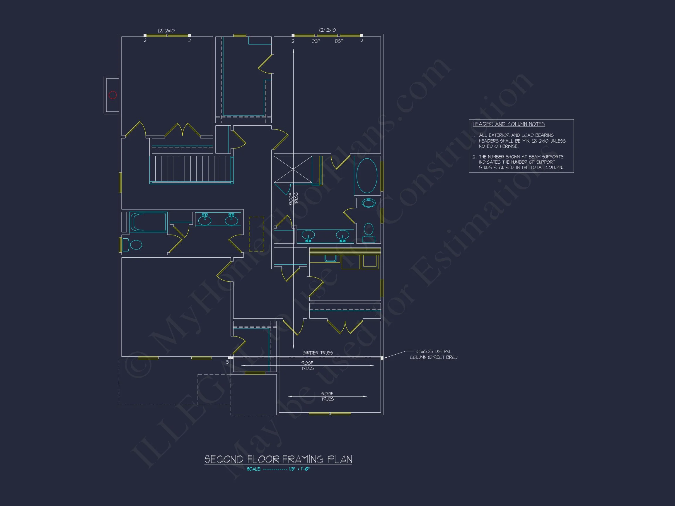 18-1147 HOUSE PLAN - Modern House Design with 2-Story CAD Floor Plans and Details 12 Modern house Design with 2-Story CAD Floor Plans and Details