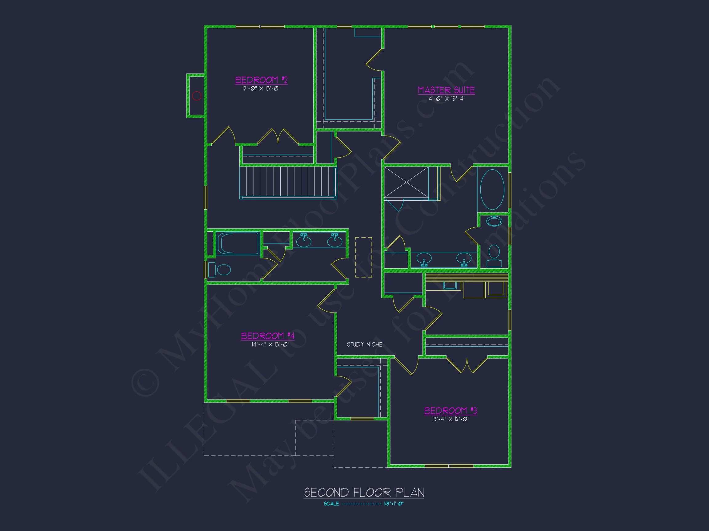 18-1147 HOUSE PLAN - Modern House Design with 2-Story CAD Floor Plans and Details 7 Modern house Design with 2-Story CAD Floor Plans and Details