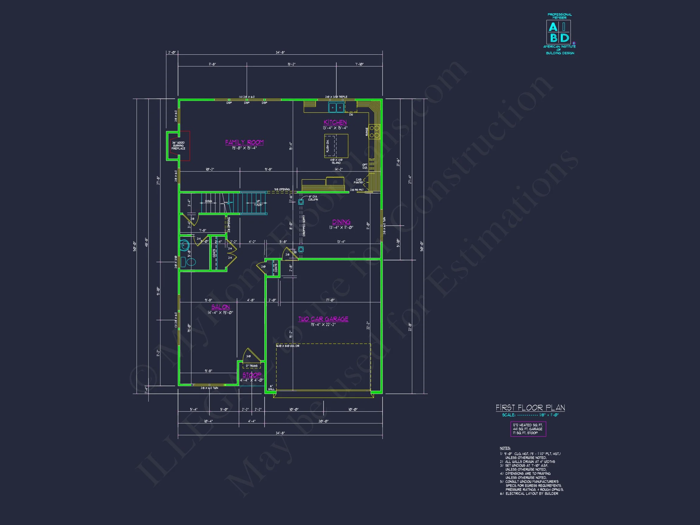 18-1147 HOUSE PLAN - Modern House Design with 2-Story CAD Floor Plans and Details 6 Modern house Design with 2-Story CAD Floor Plans and Details