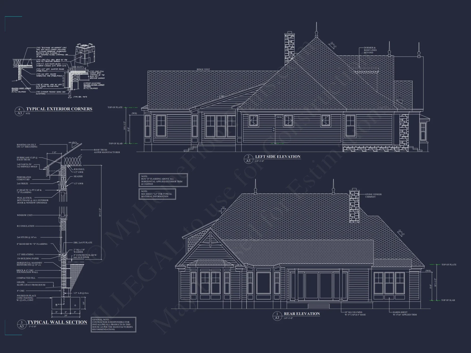 Modern Craftsman house Plan with Bonus Room and 1.5 Floors