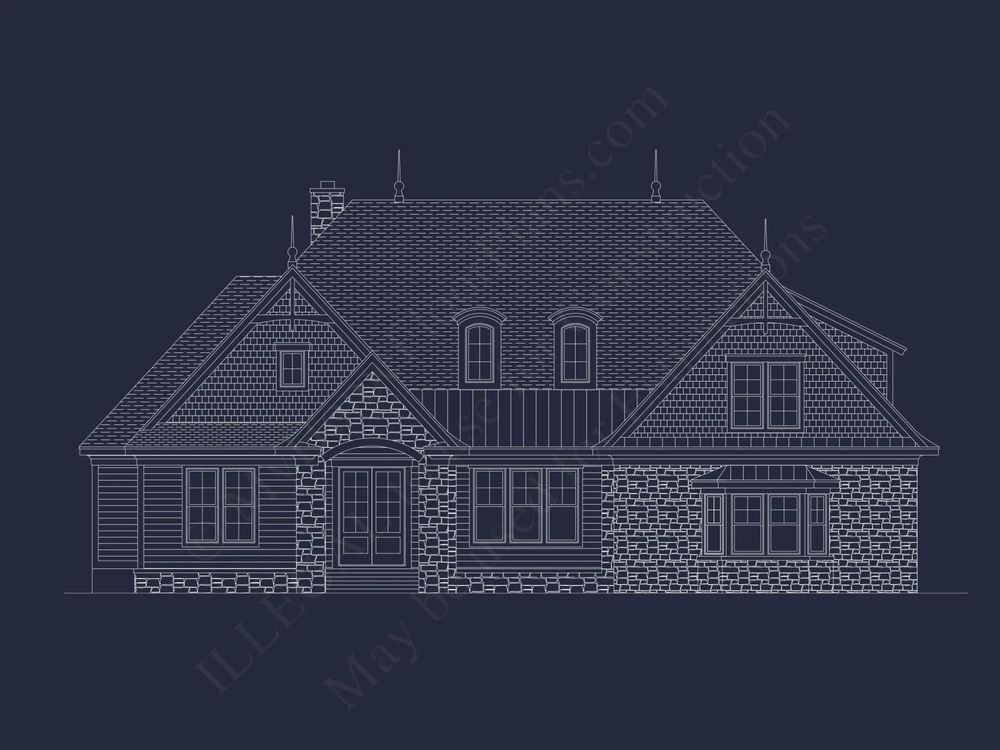 Modern Craftsman house Plan with Bonus Room and 1.5 Floors