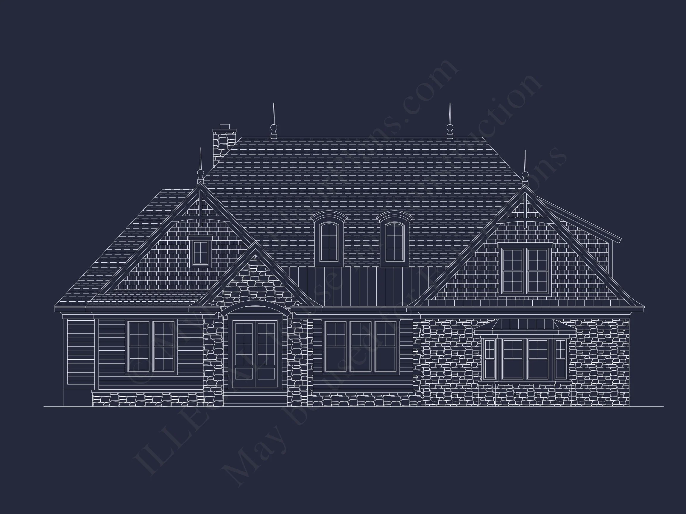 Modern Craftsman house Plan with Bonus Room and 1.5 Floors