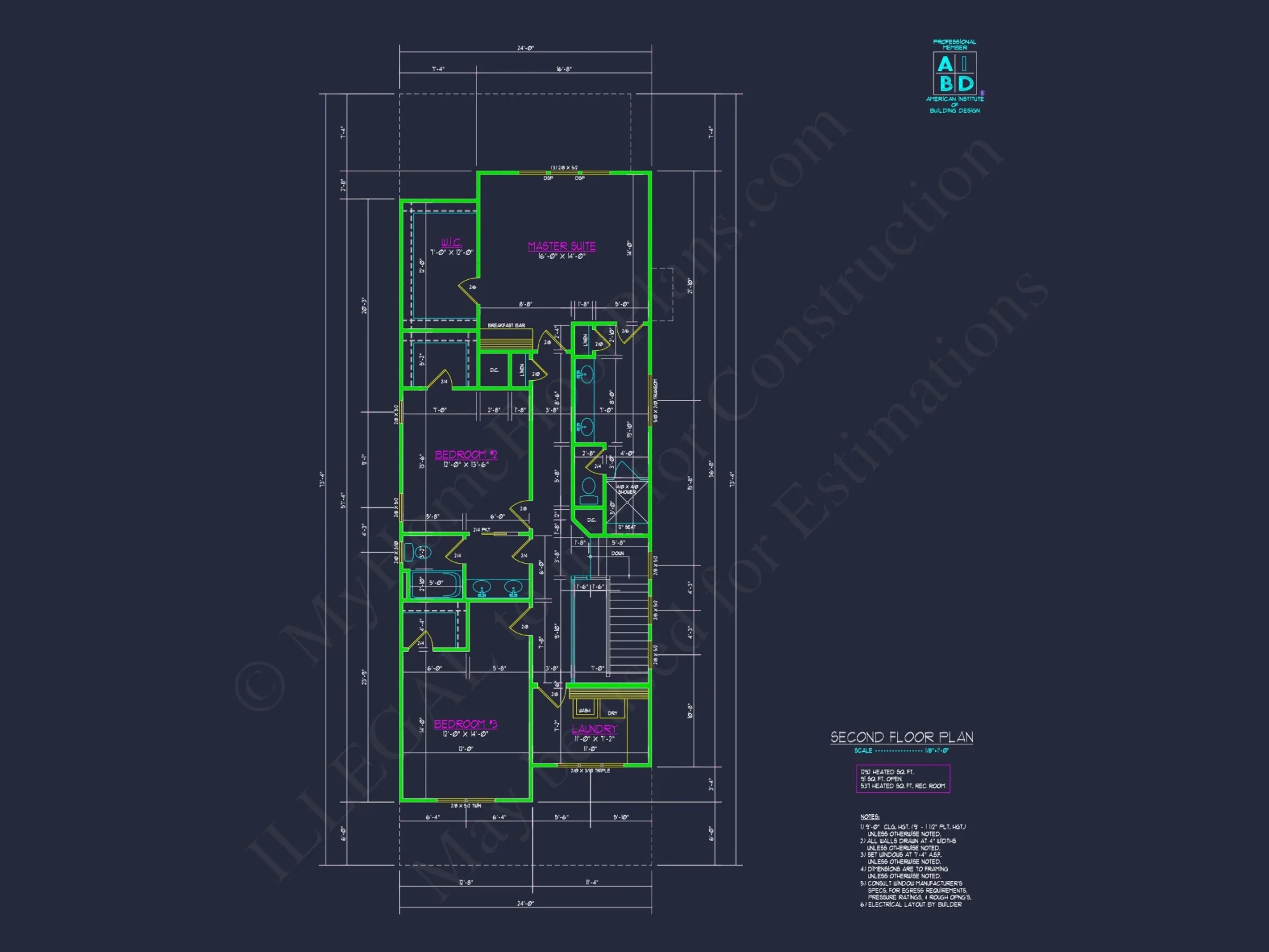 Craftsman house Plan with 2 Floors, Open Floor Plan, and CAD Designs
