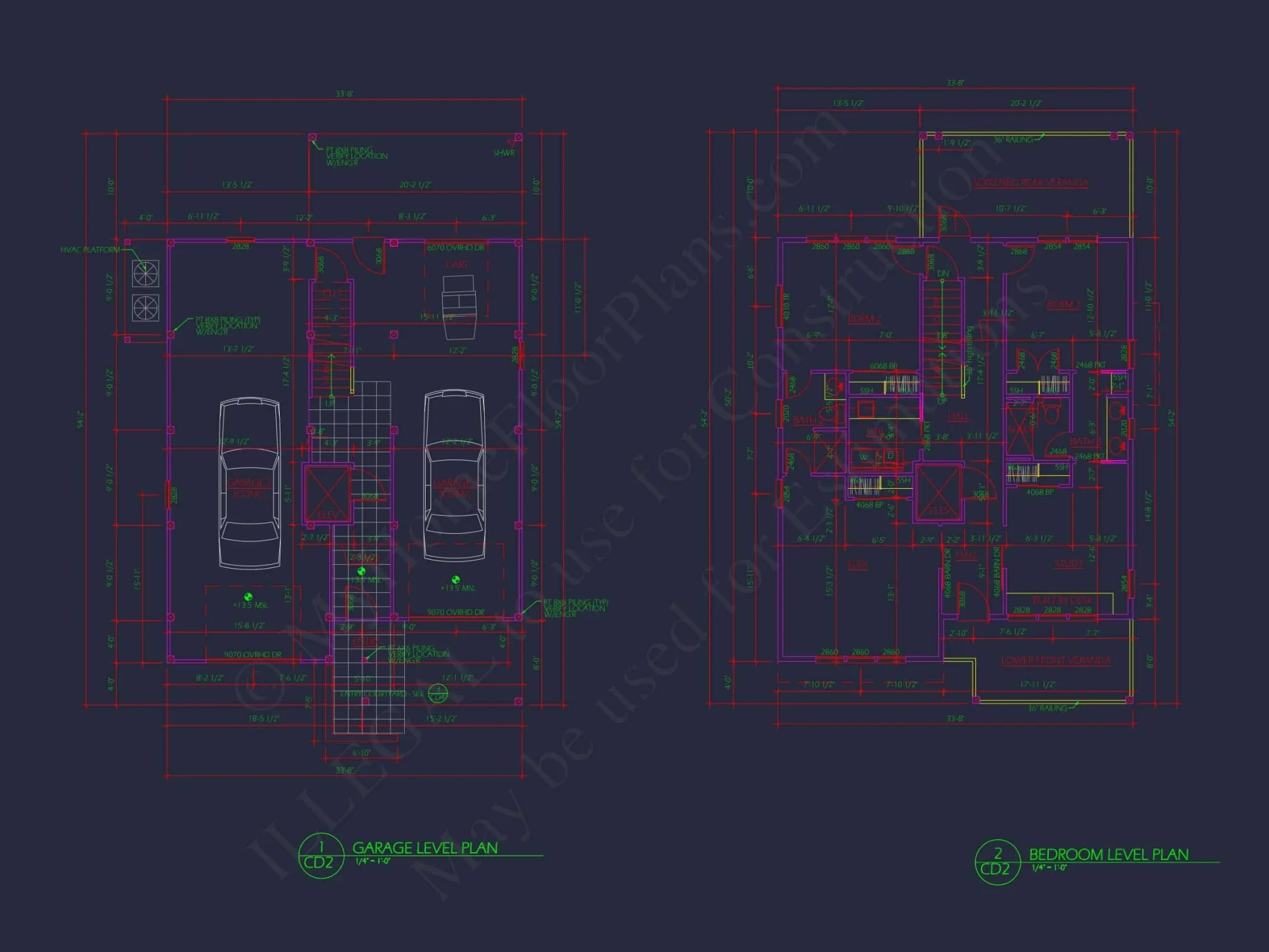 Elegant house Plan with CAD Floor Designs and Architectural Blueprint