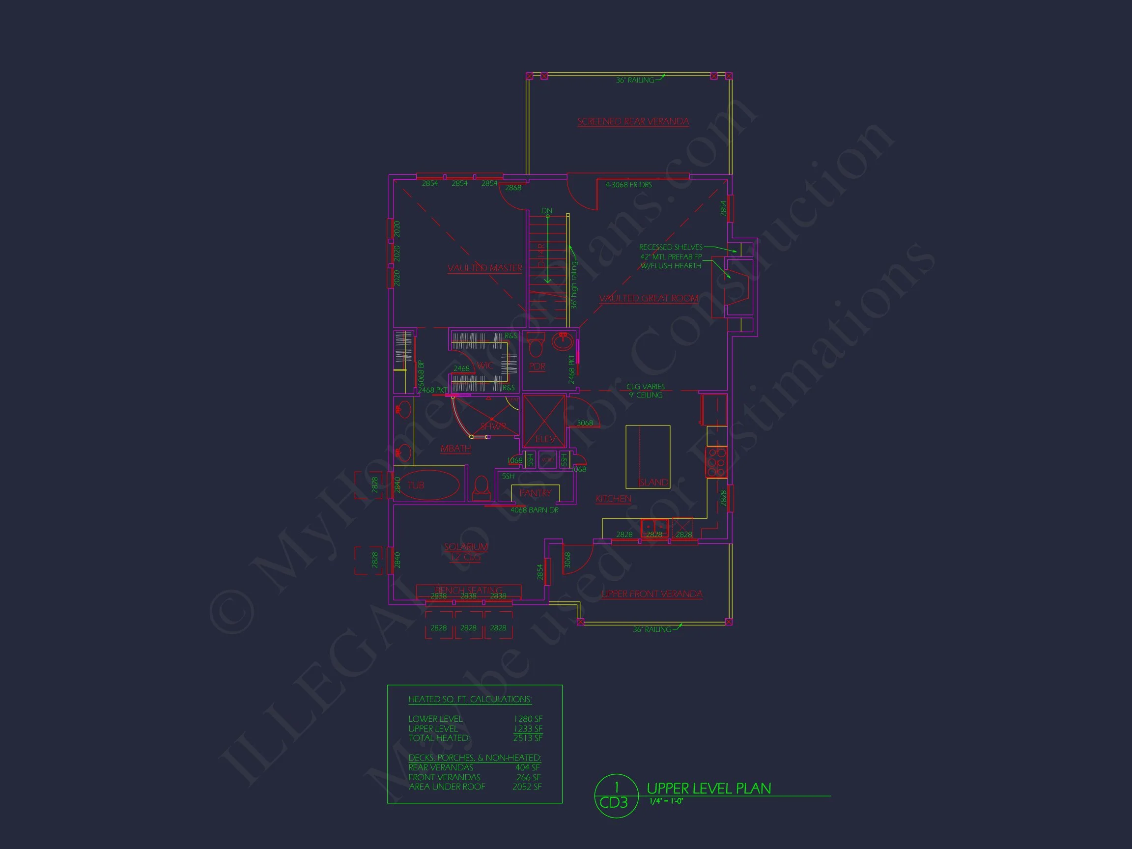 Elegant house Plan with CAD Floor Designs and Architectural Blueprint