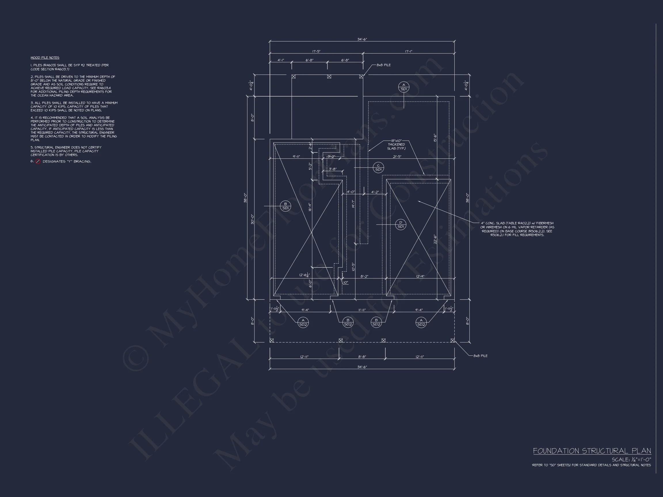 Stylish 3-Story Coastal house Plan with CAD Blueprint Designs