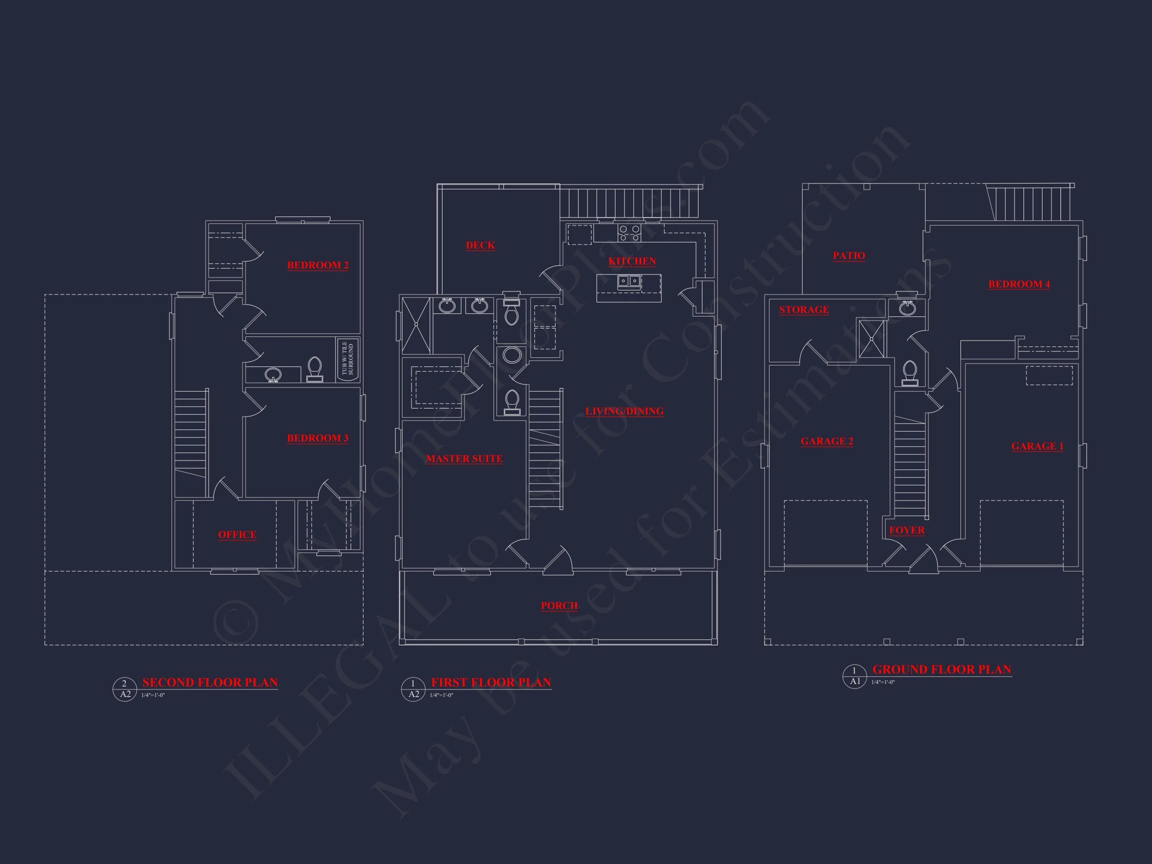 Stylish 3-Story Coastal house Plan with CAD Blueprint Designs