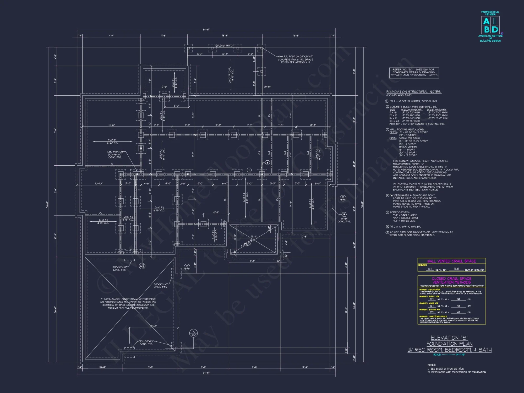 Craftsman Floor Plan with Bonus Room, CAD Blueprint & Designs