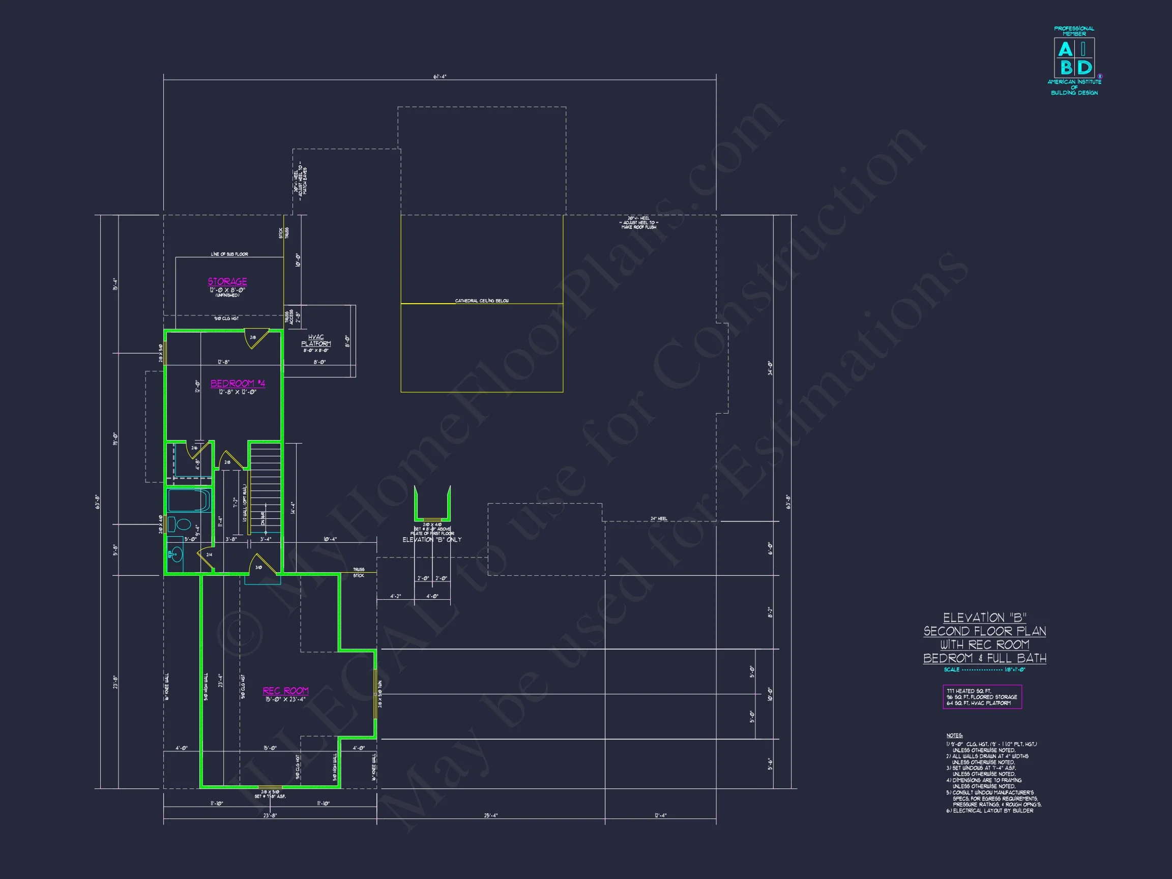 18-1019 HOUSE PLAN - Craftsman Floor Plan with Bonus Room, CAD Blueprint & Designs 7 Craftsman Floor Plan with Bonus Room, CAD Blueprint & Designs