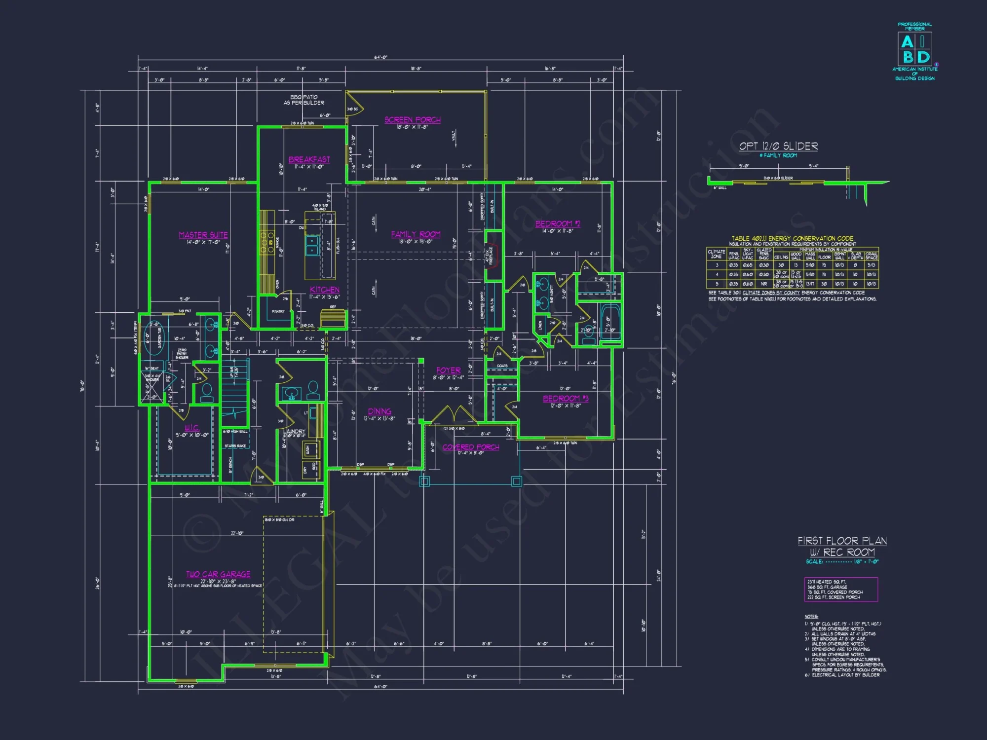 Craftsman Floor Plan with Bonus Room, CAD Blueprint & Designs