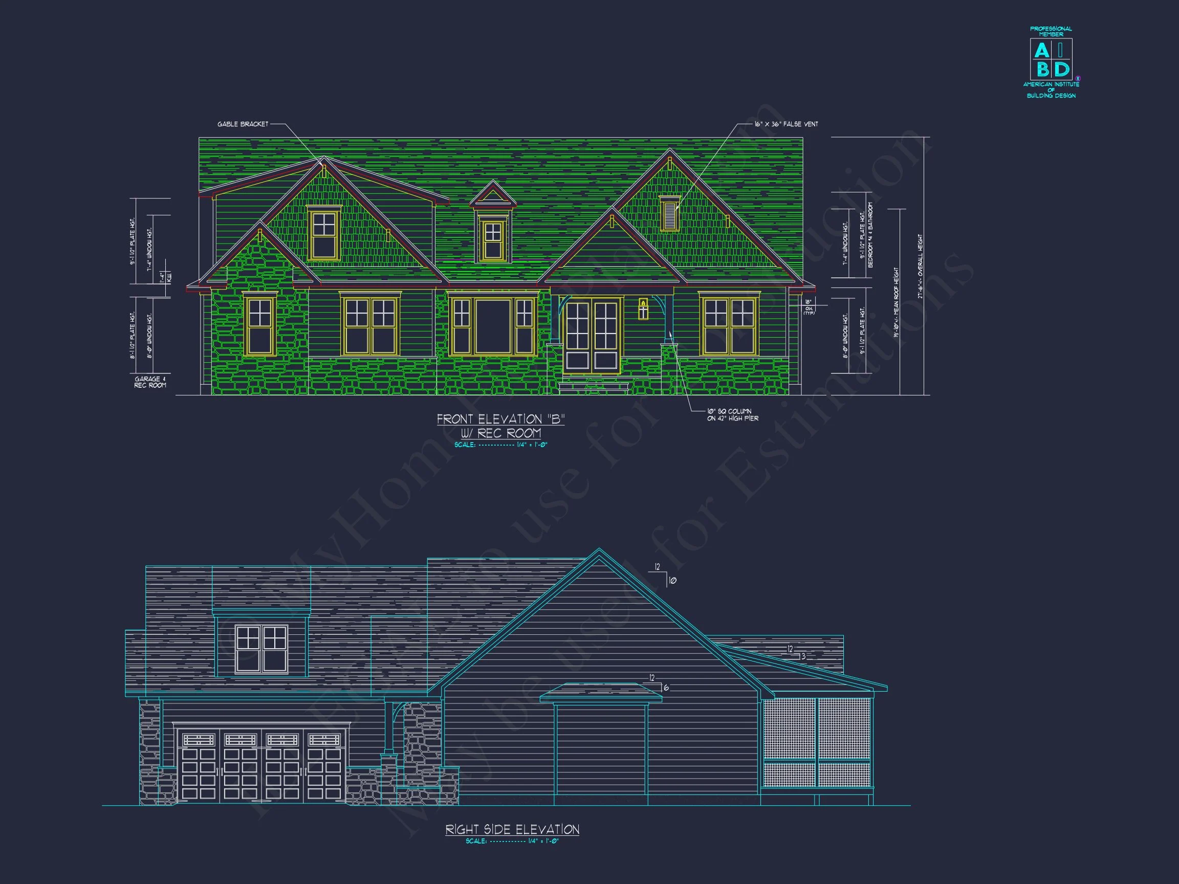 18-1019 HOUSE PLAN - Craftsman Floor Plan with Bonus Room, CAD Blueprint & Designs 2 Craftsman Floor Plan with Bonus Room, CAD Blueprint & Designs