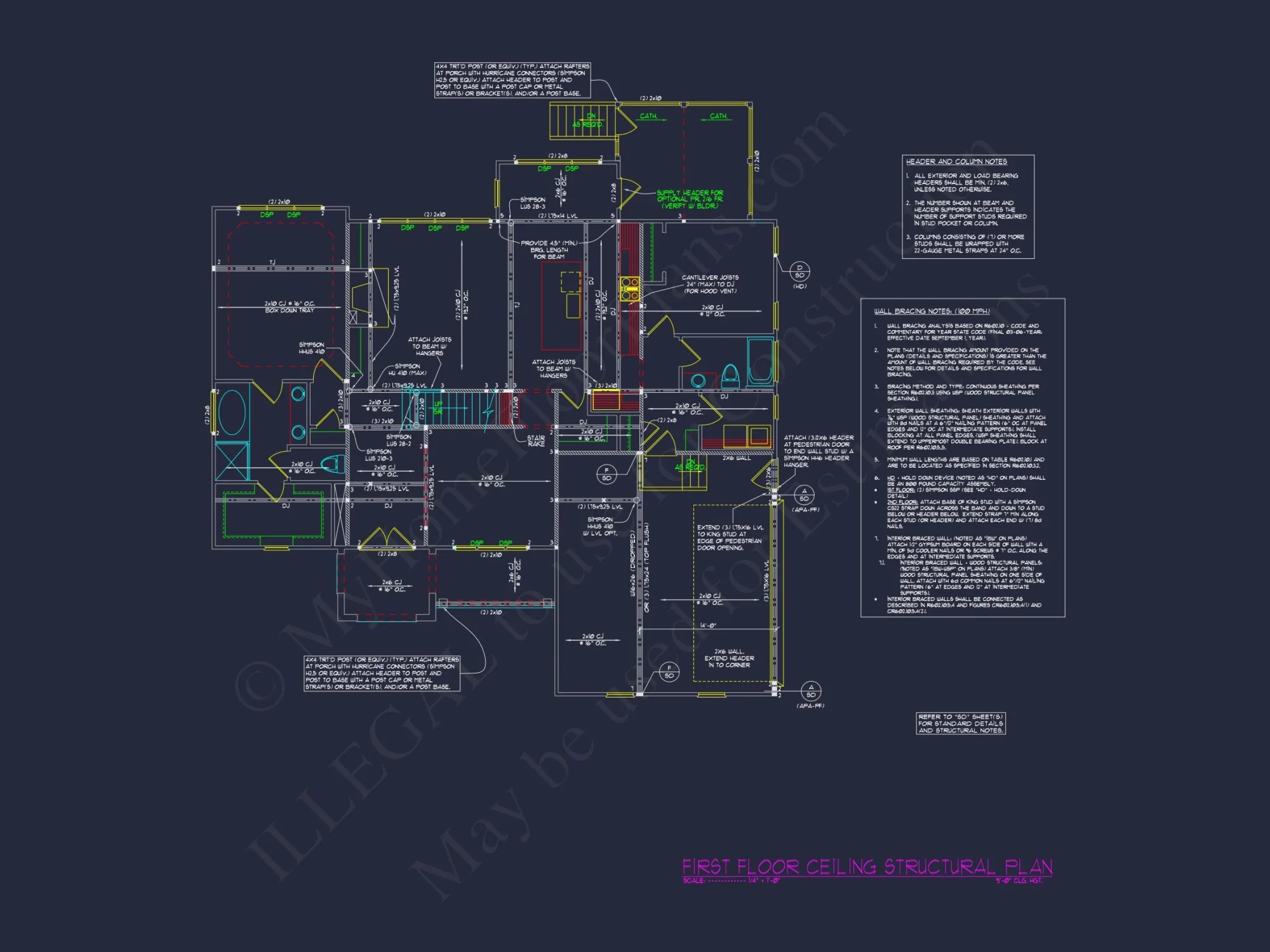 Craftsman house Plan with 4 Bedrooms, Blueprint, & CAD Designs