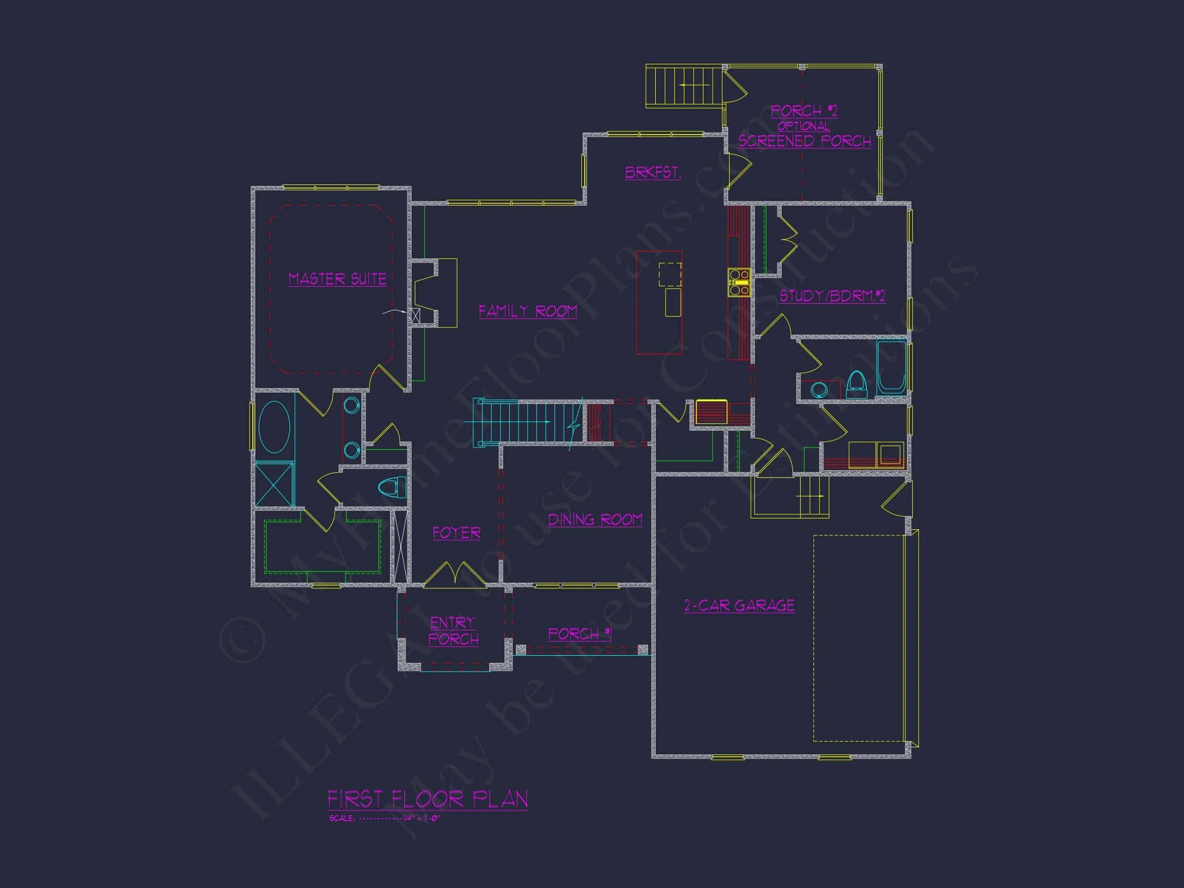 Craftsman house Plan with 4 Bedrooms, Blueprint, & CAD Designs