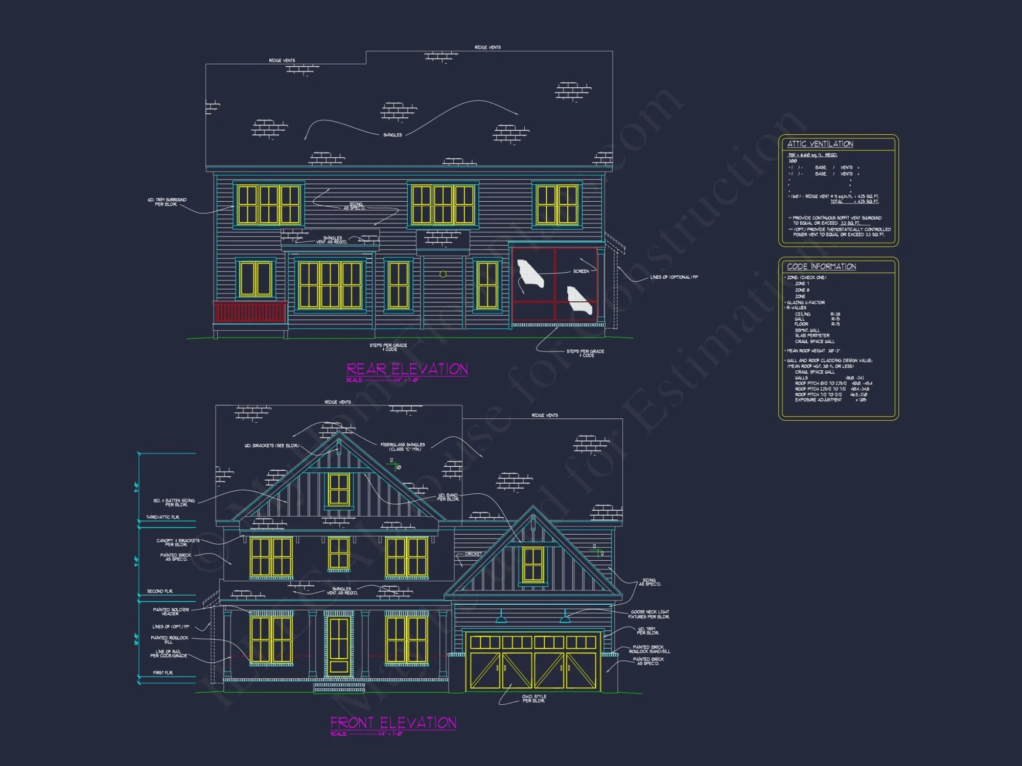 Modern 3 Story house Plan with CAD Designs & Blueprints