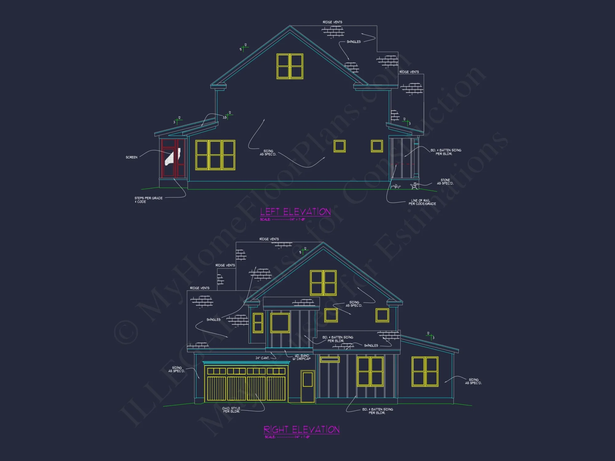 Elegant house Plan with 2 Floors, CAD Blueprint & Design Details