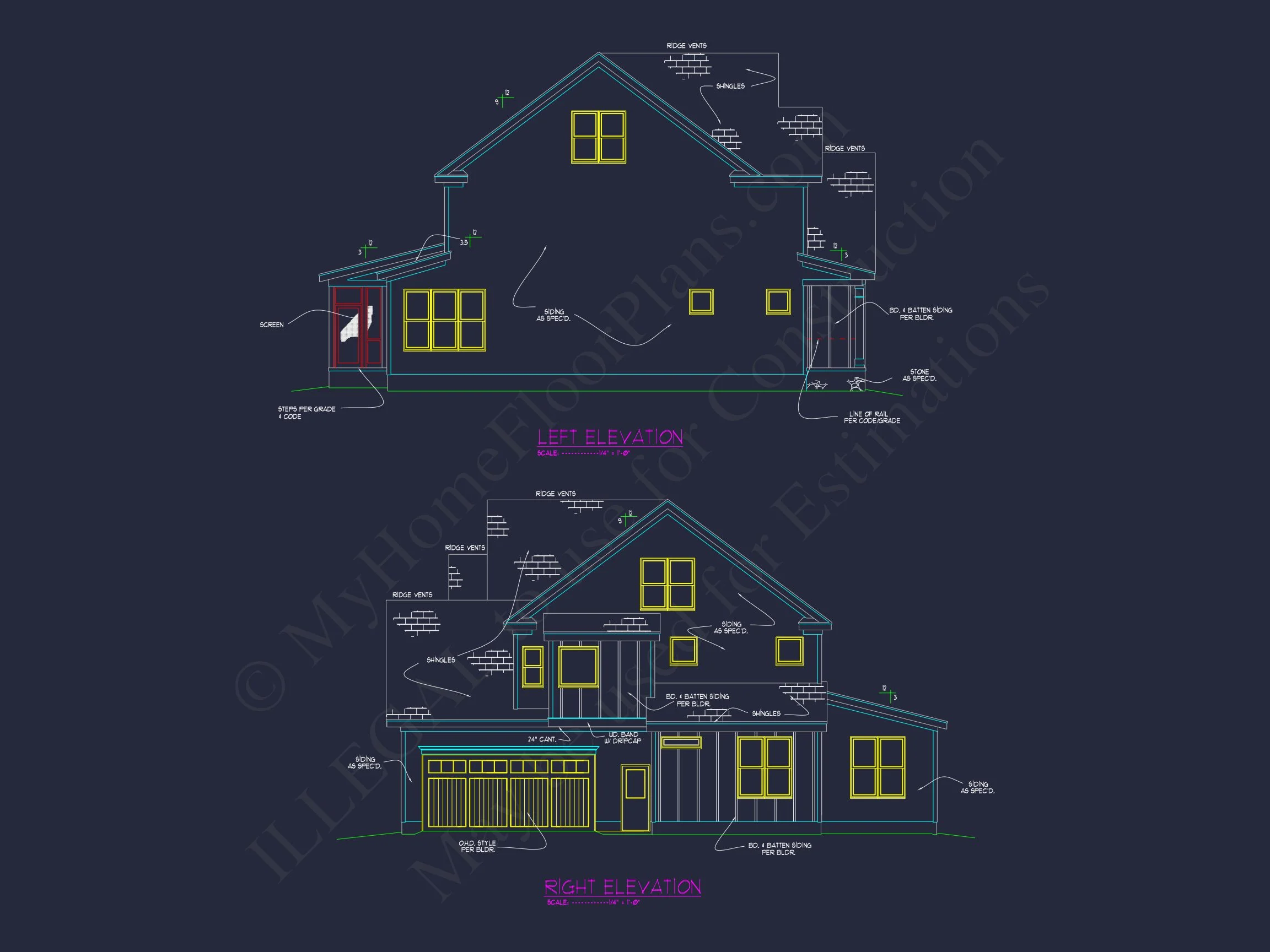 Elegant house Plan with 2 Floors, CAD Blueprint & Design Details