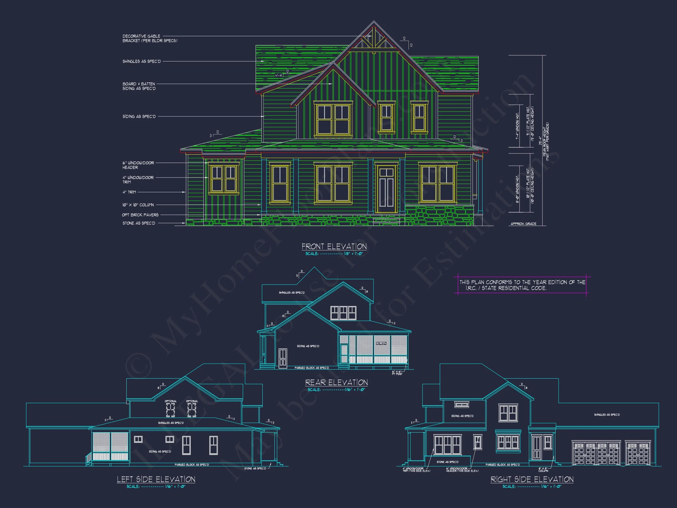 Beautiful house Plan with 2-Story Floor Plan & CAD Designs
