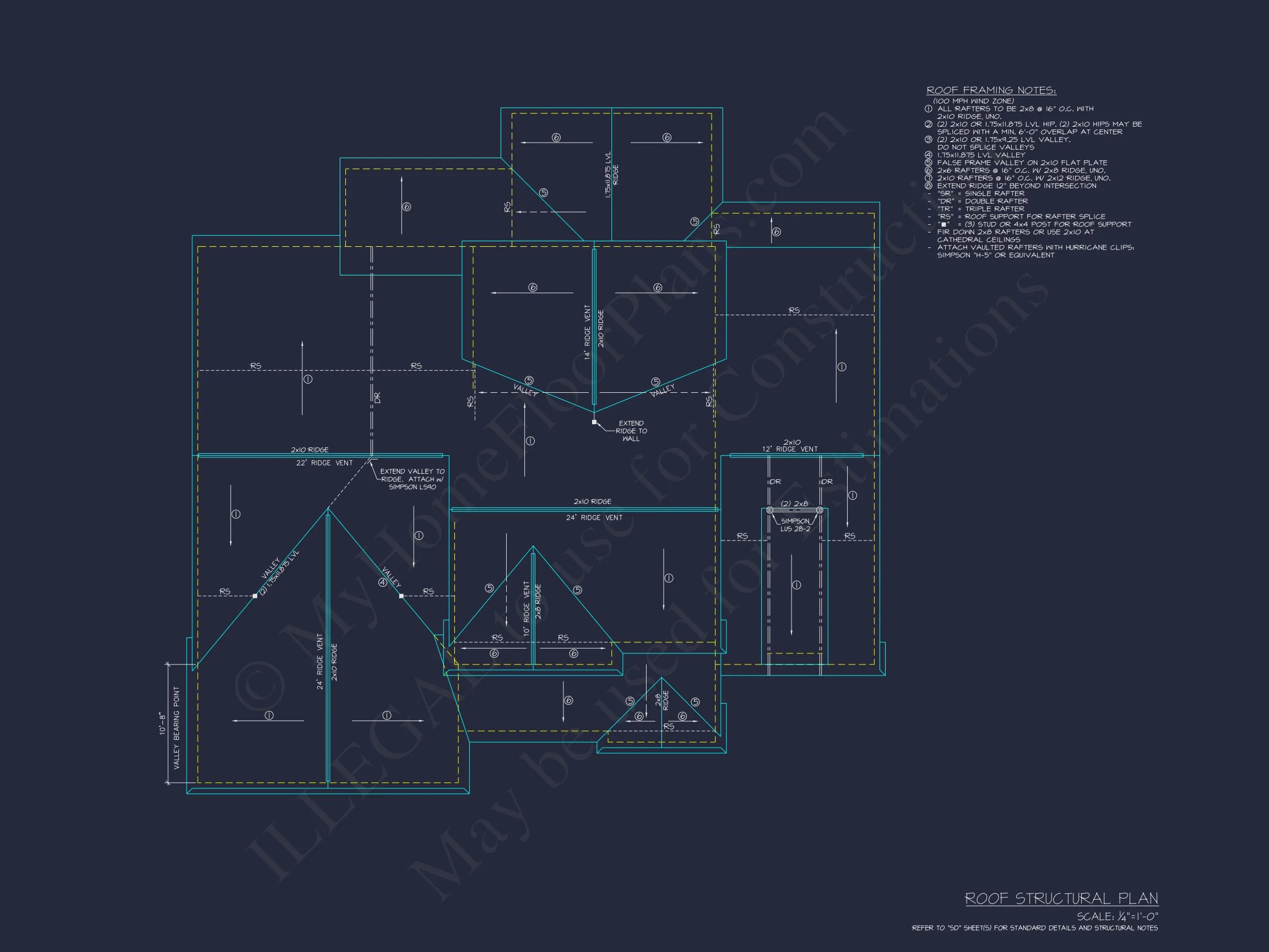 Traditional house Plan with 4 Bedrooms and 2 Floors - CAD Designs