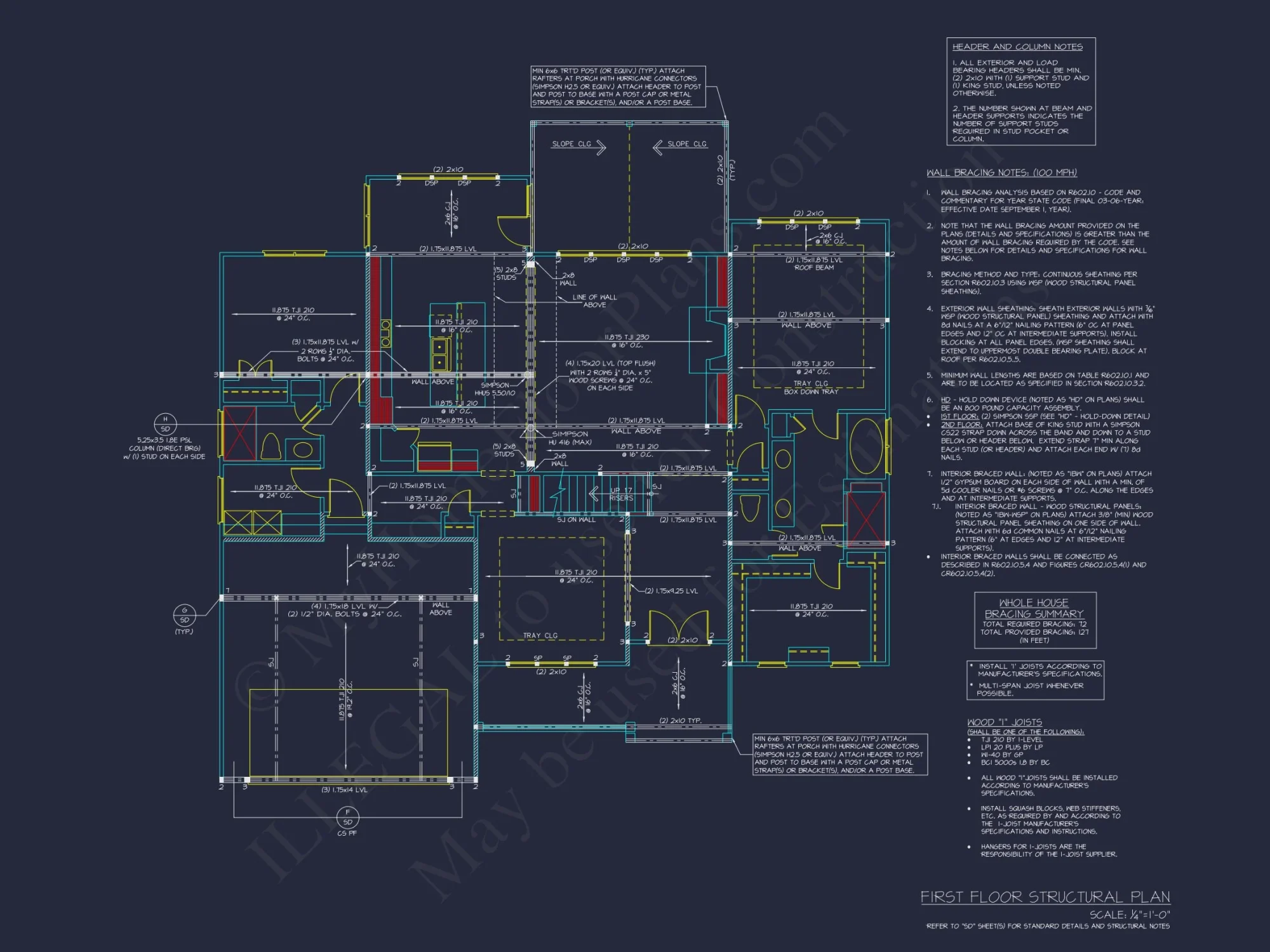 Traditional house Plan with 4 Bedrooms and 2 Floors - CAD Designs