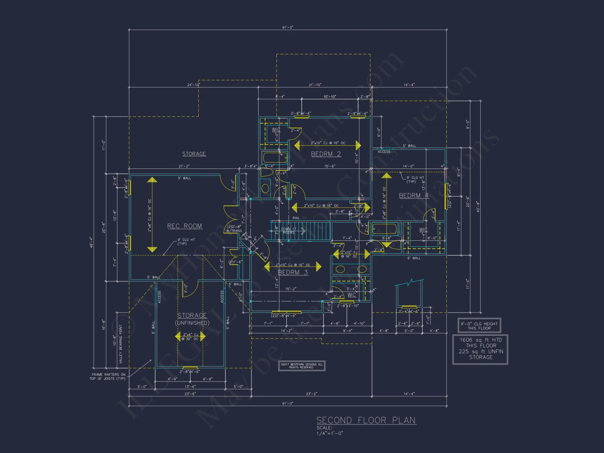 Traditional house Plan with 4 Bedrooms and 2 Floors - CAD Designs