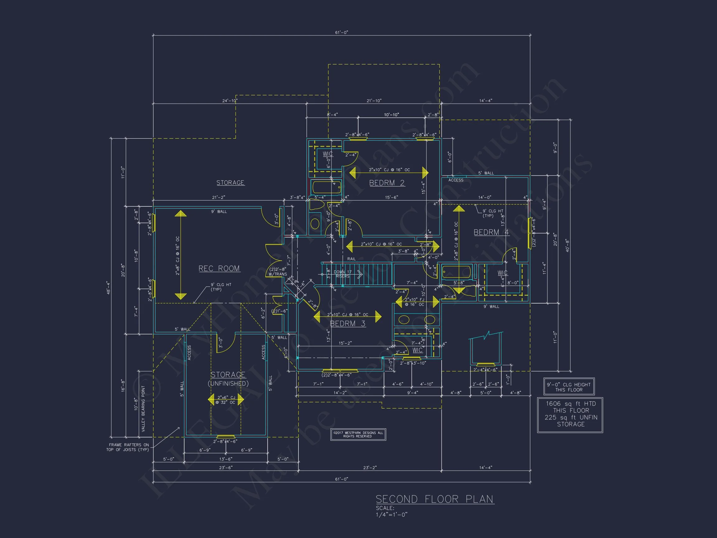 Traditional house Plan with 4 Bedrooms and 2 Floors - CAD Designs
