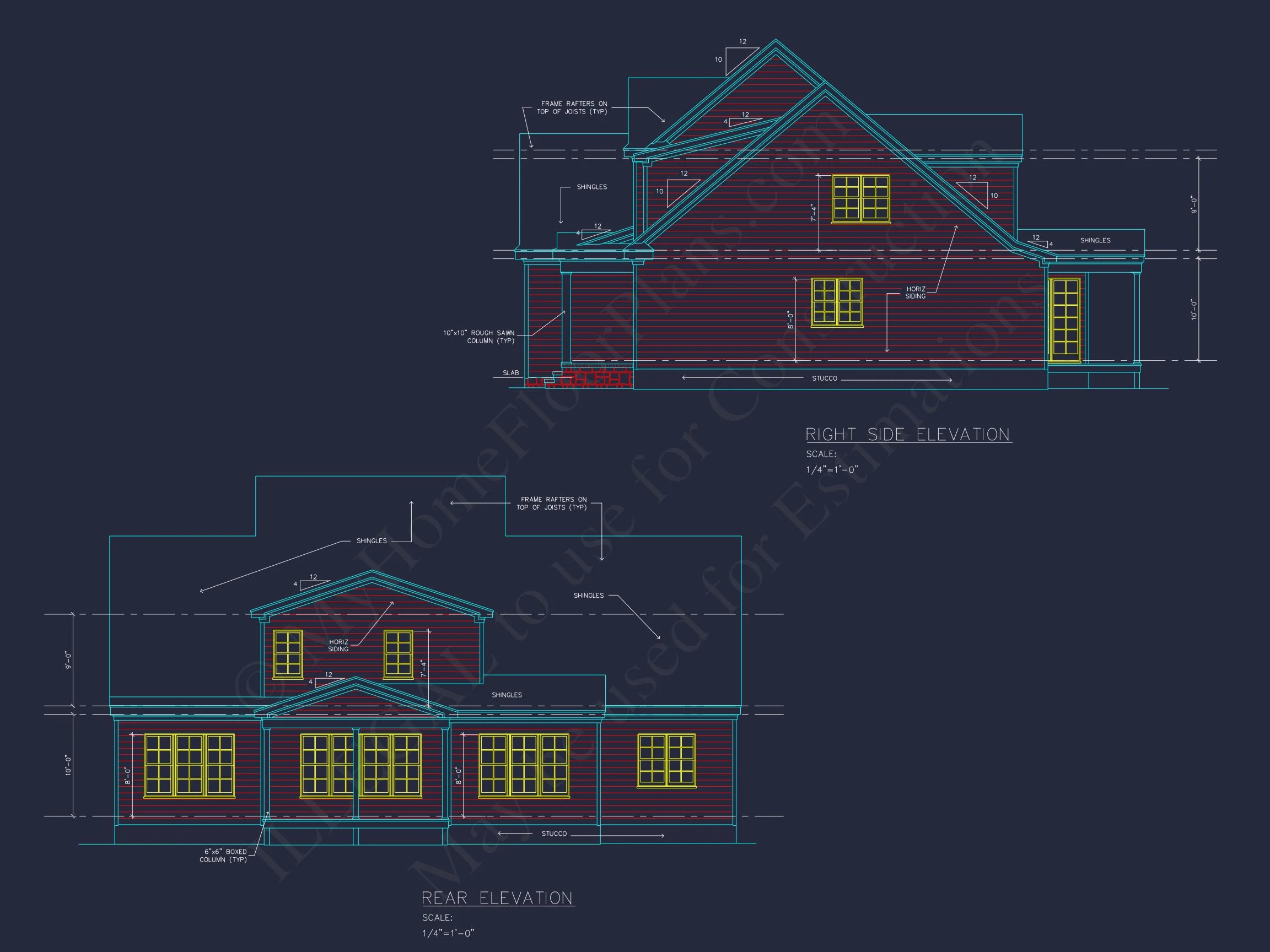 Traditional house Plan with 4 Bedrooms and 2 Floors - CAD Designs
