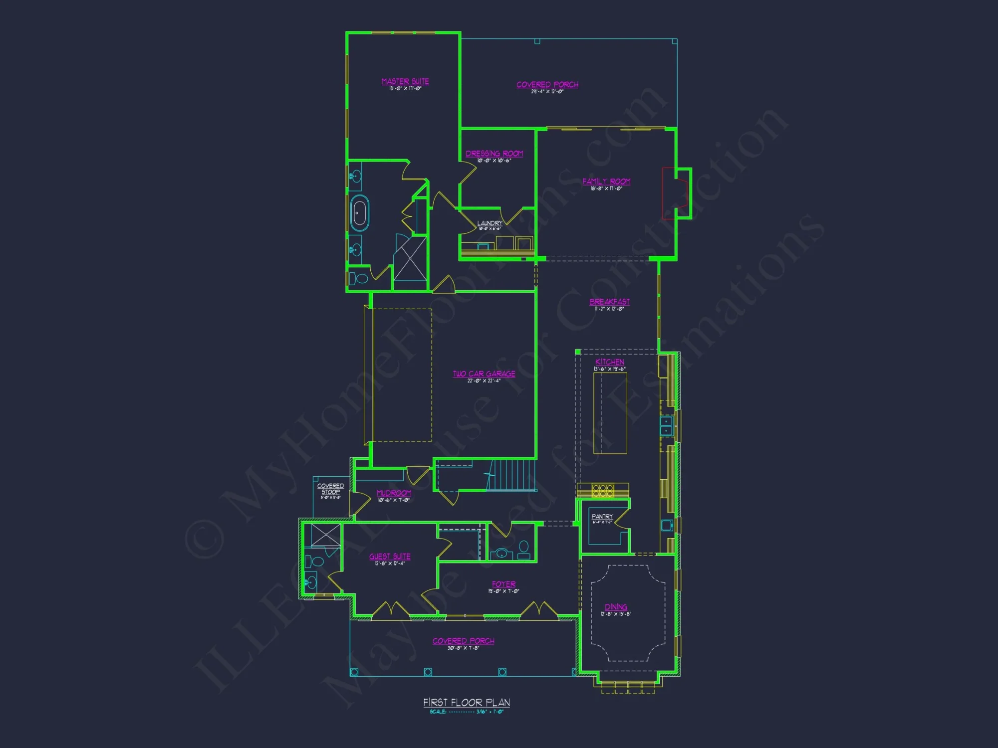 Elegant house Plan with 2 Story Floor Plans