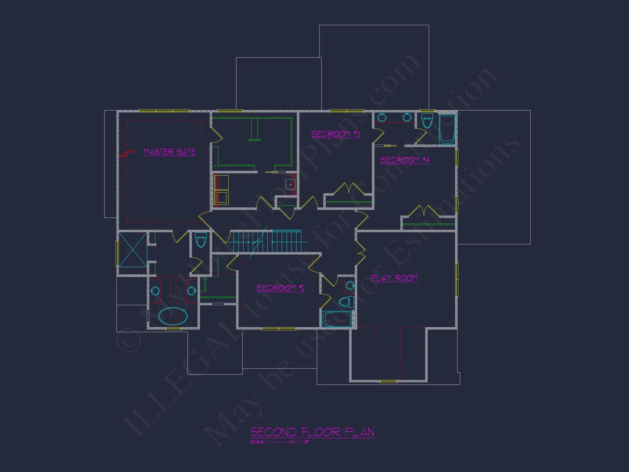 Graceful 2-Story house Plan with Architectural CAD Blueprint Designs