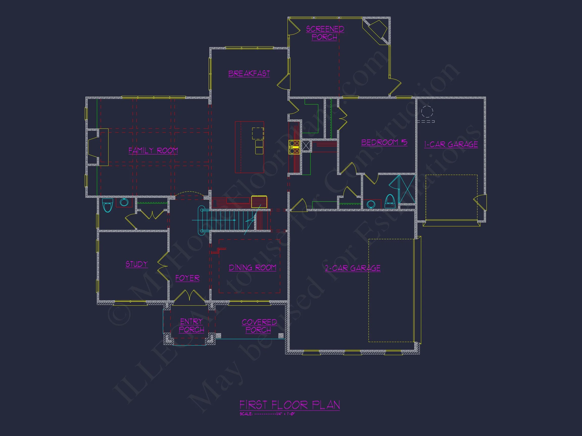 Graceful 2-Story house Plan with Architectural CAD Blueprint Designs
