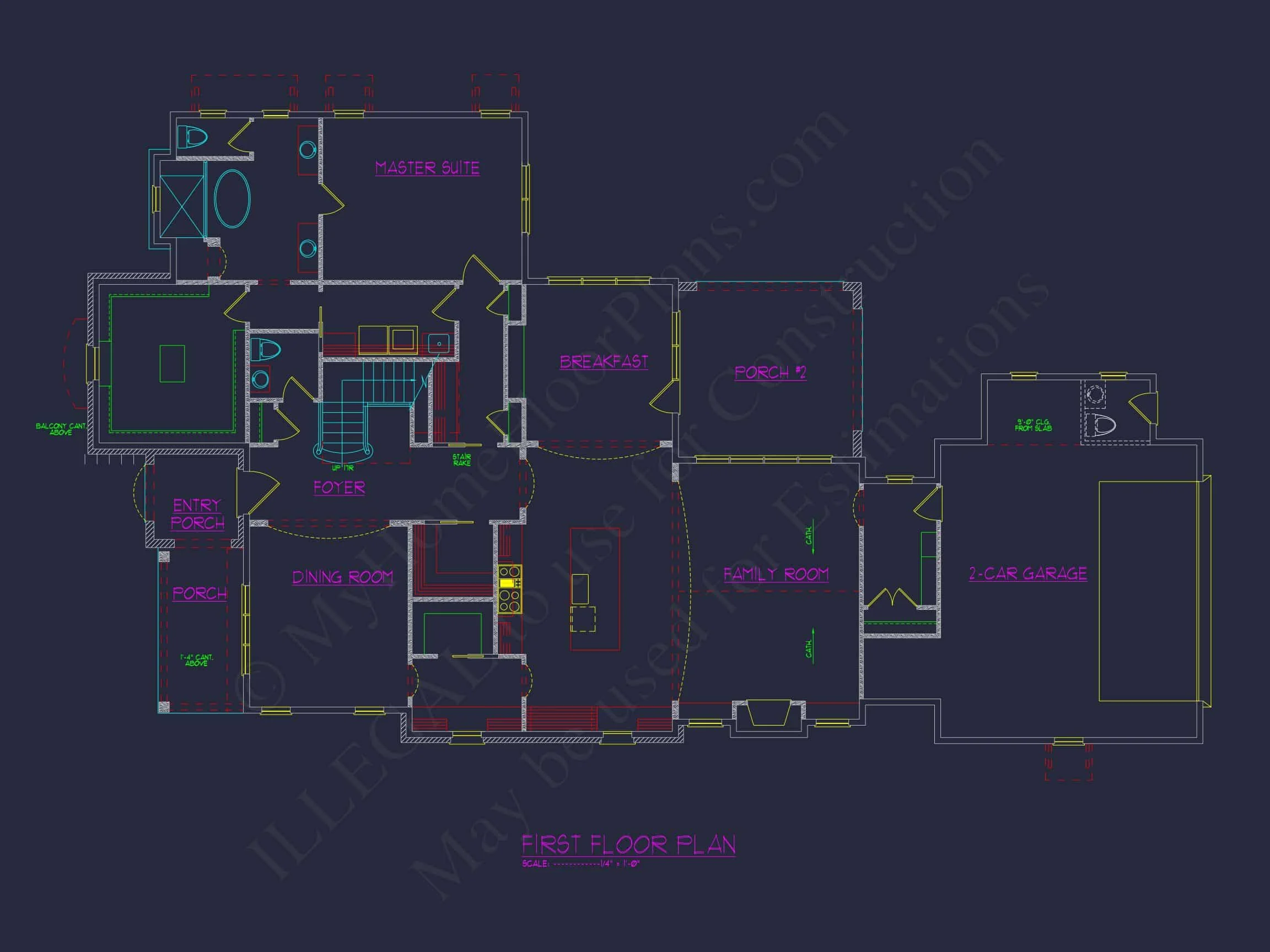 Elegant house Plan with CAD Architecture Designs & Floor Plan