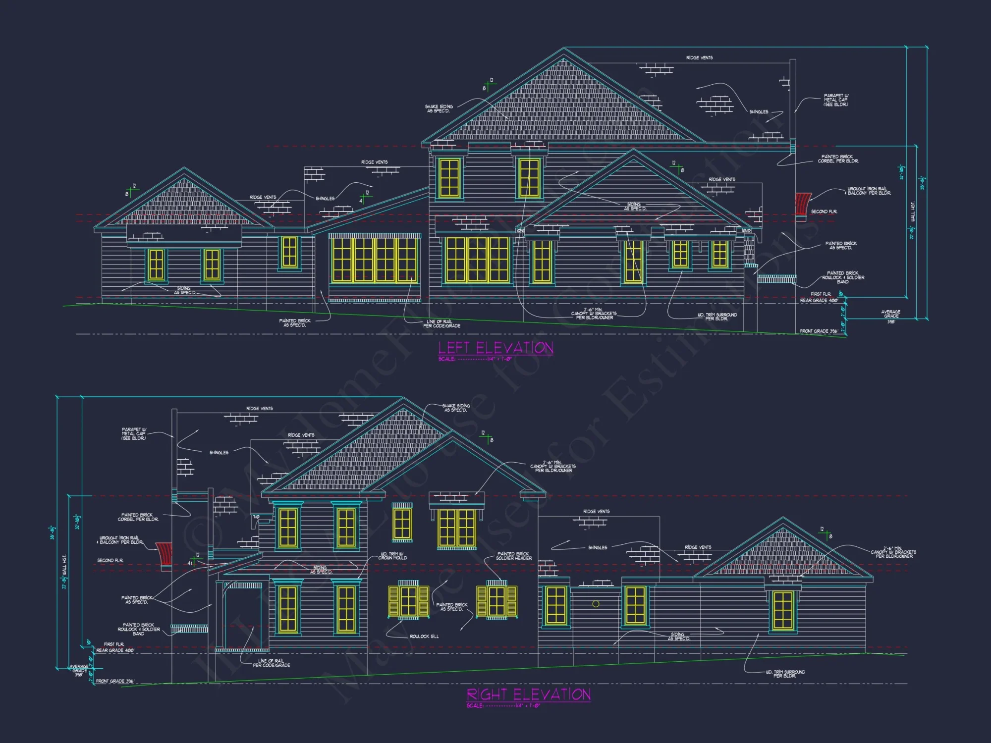 Elegant house Plan with CAD Architecture Designs & Floor Plan