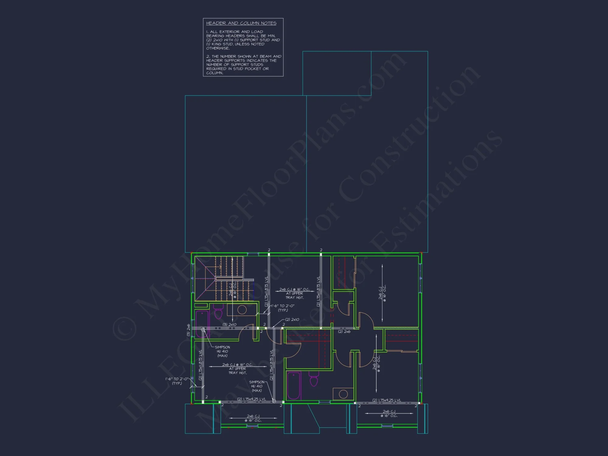 Modern Farmhouse Floor Plan with CAD Designs & Features