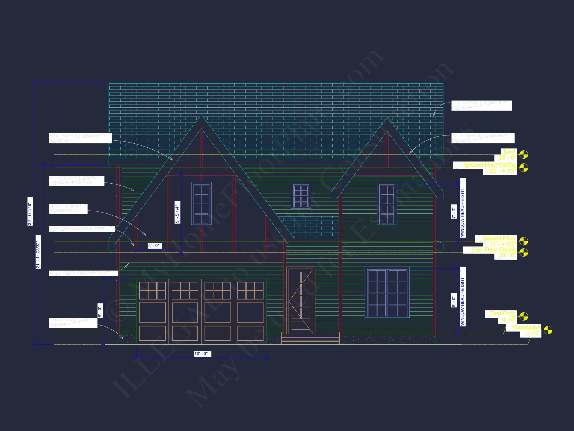 Modern Farmhouse Floor Plan with CAD Designs & Features