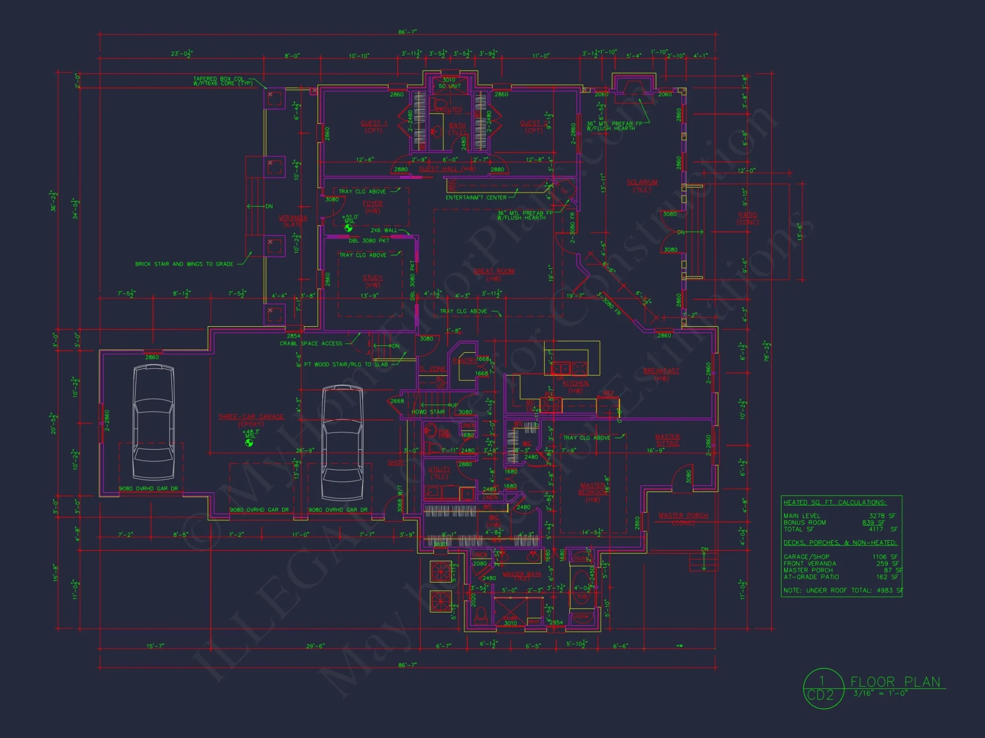 Spacious house Plan with 2-Story Designs, 4 Bedrooms & CAD