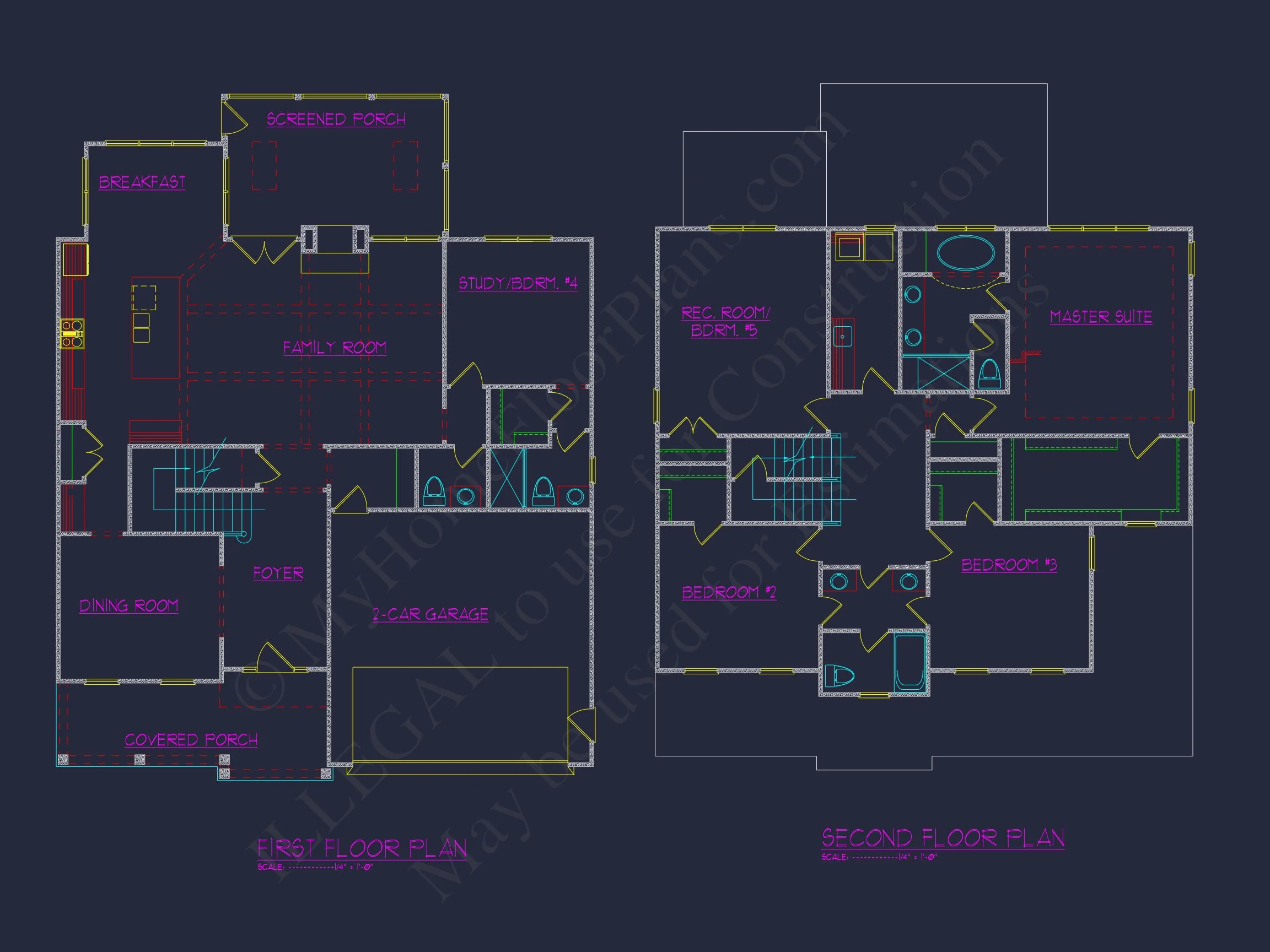 Elegant 2-Story house Plan with CAD Floor Designs & Blueprint