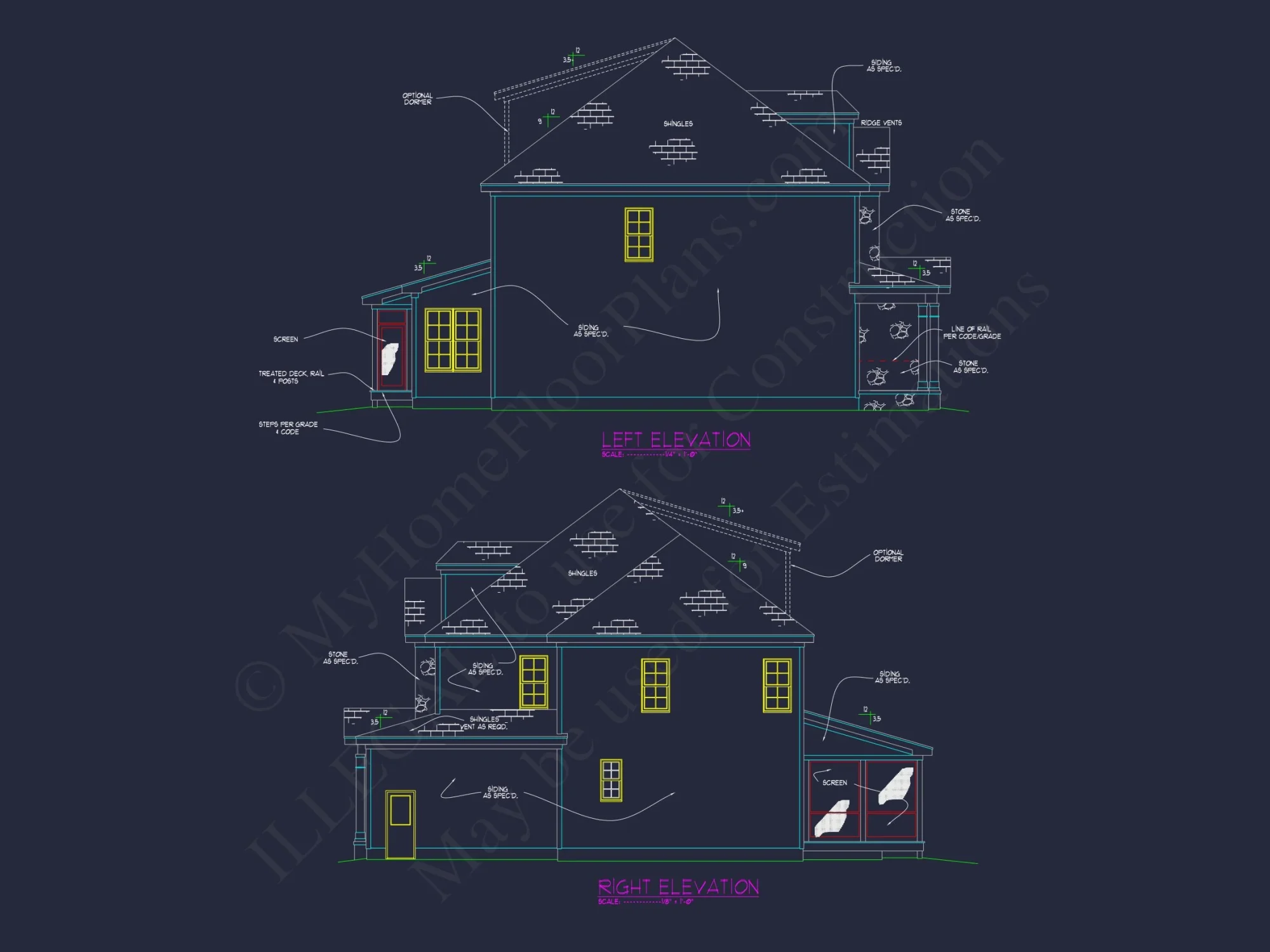 Elegant 2-Story house Plan with CAD Floor Designs & Blueprint