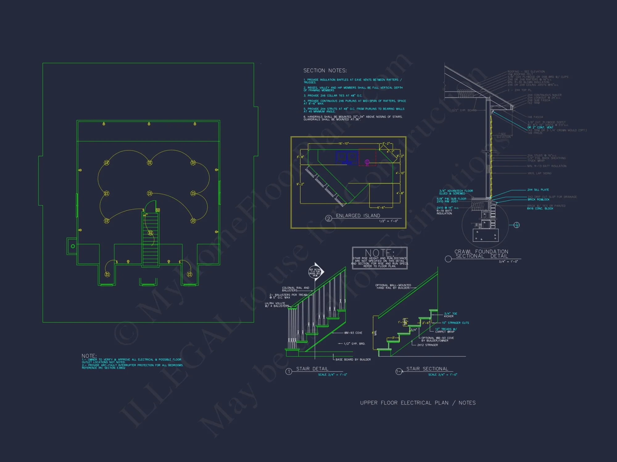 Elegant house Plan with 1.5 Floors, Full CAD Blueprint Designs