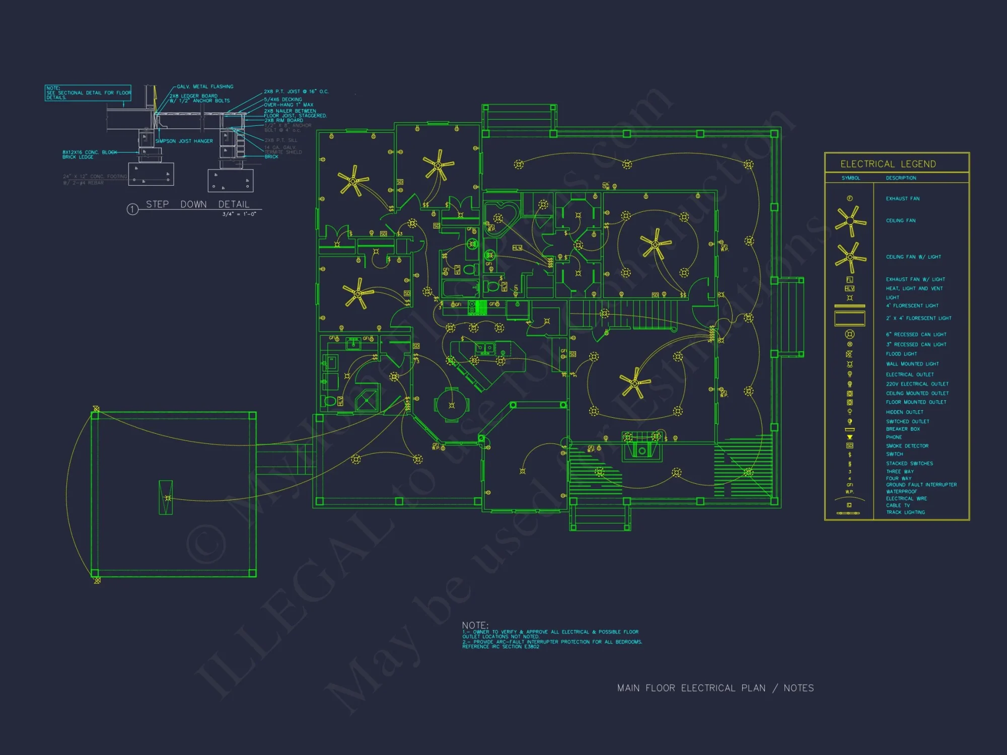 Elegant house Plan with 1.5 Floors, Full CAD Blueprint Designs