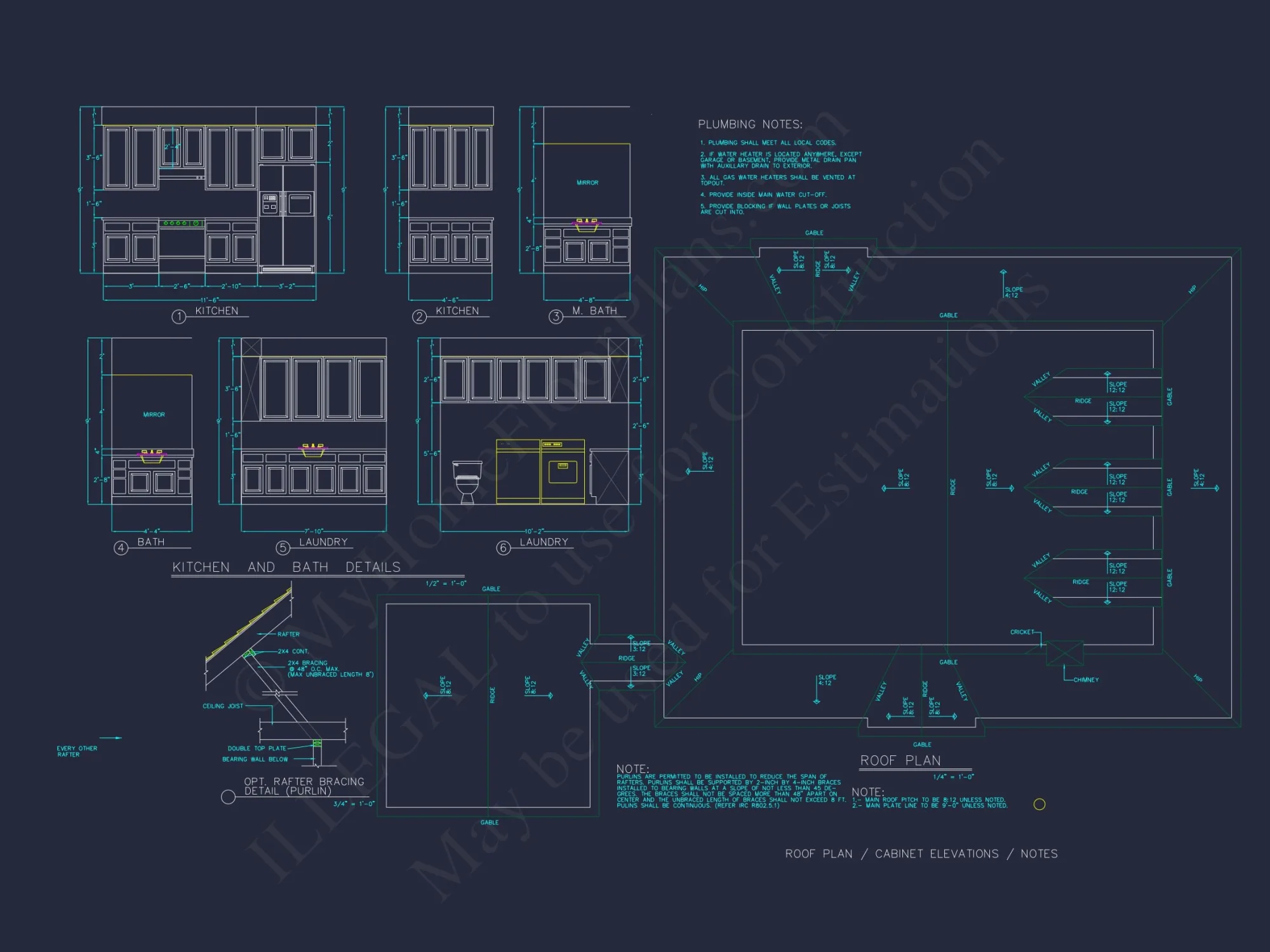 Elegant house Plan with 1.5 Floors, Full CAD Blueprint Designs