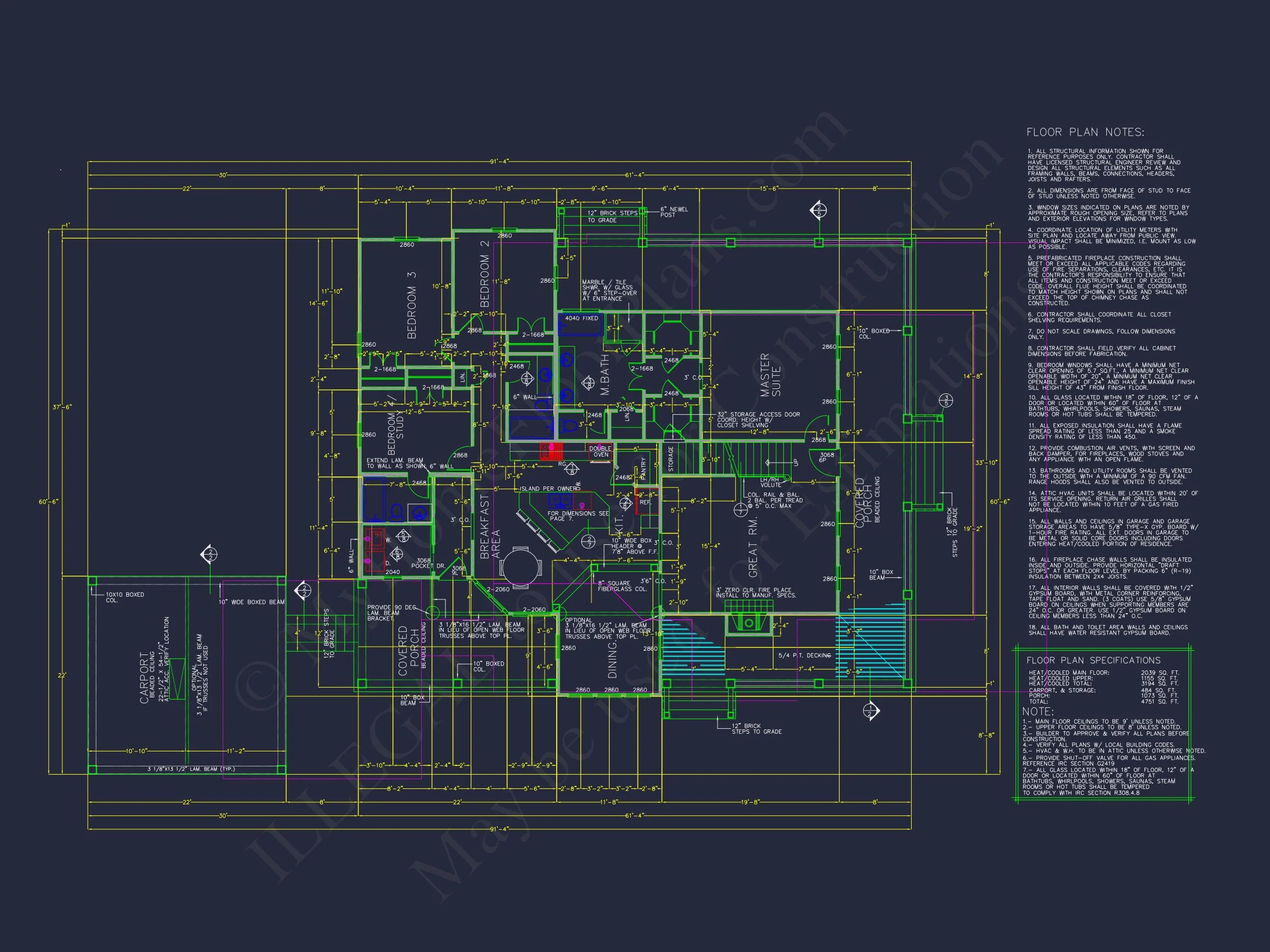 17-1680 HOUSE PLAN - Elegant House Plan with 1.5 Floors, Full CAD Blueprint Designs 7 Elegant house Plan with 1.5 Floors, Full CAD Blueprint Designs