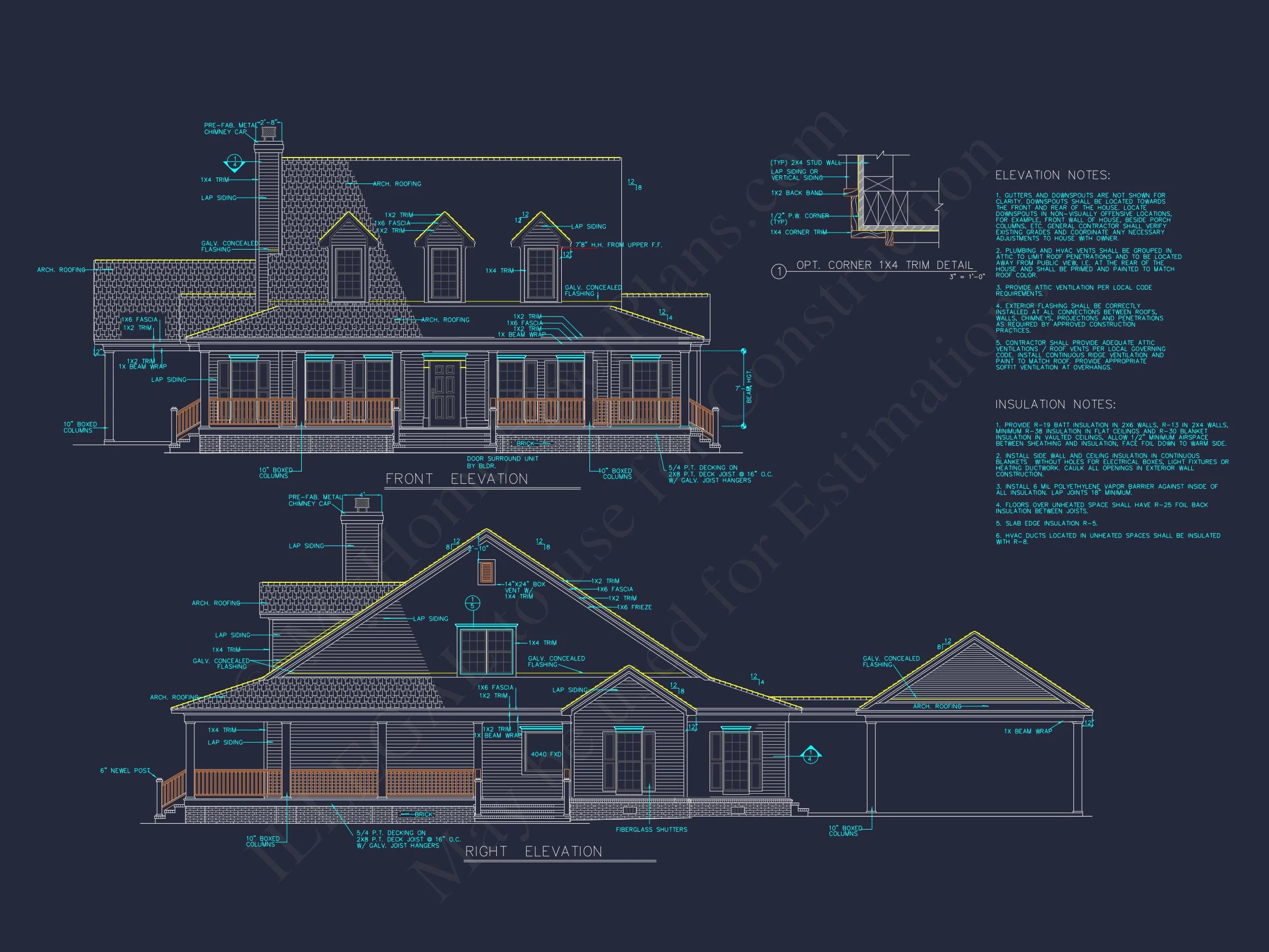 17-1680 HOUSE PLAN - Elegant House Plan with 1.5 Floors, Full CAD Blueprint Designs 4 Elegant house Plan with 1.5 Floors, Full CAD Blueprint Designs