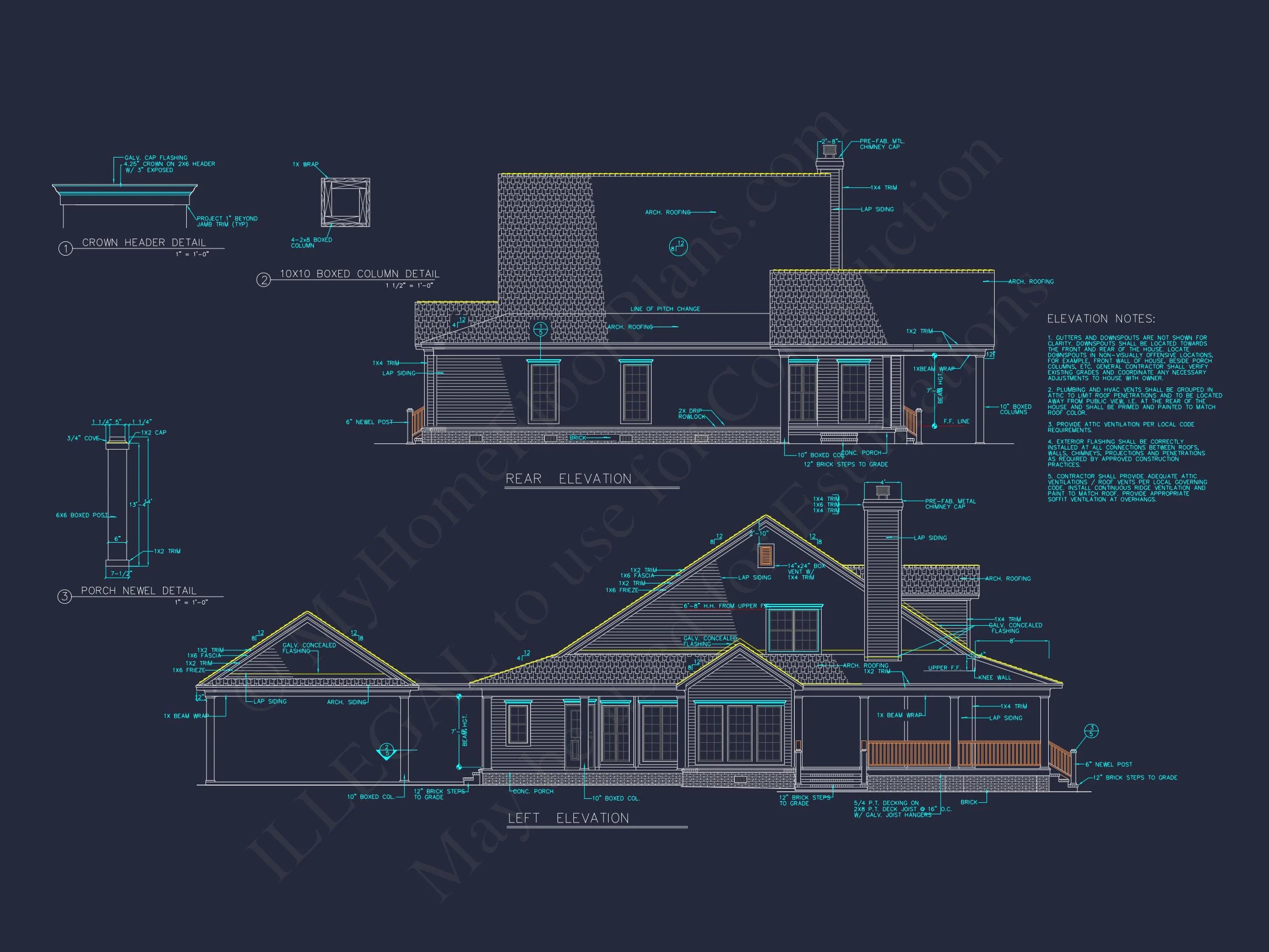 17-1680 HOUSE PLAN - Elegant House Plan with 1.5 Floors, Full CAD Blueprint Designs 3 Elegant house Plan with 1.5 Floors, Full CAD Blueprint Designs