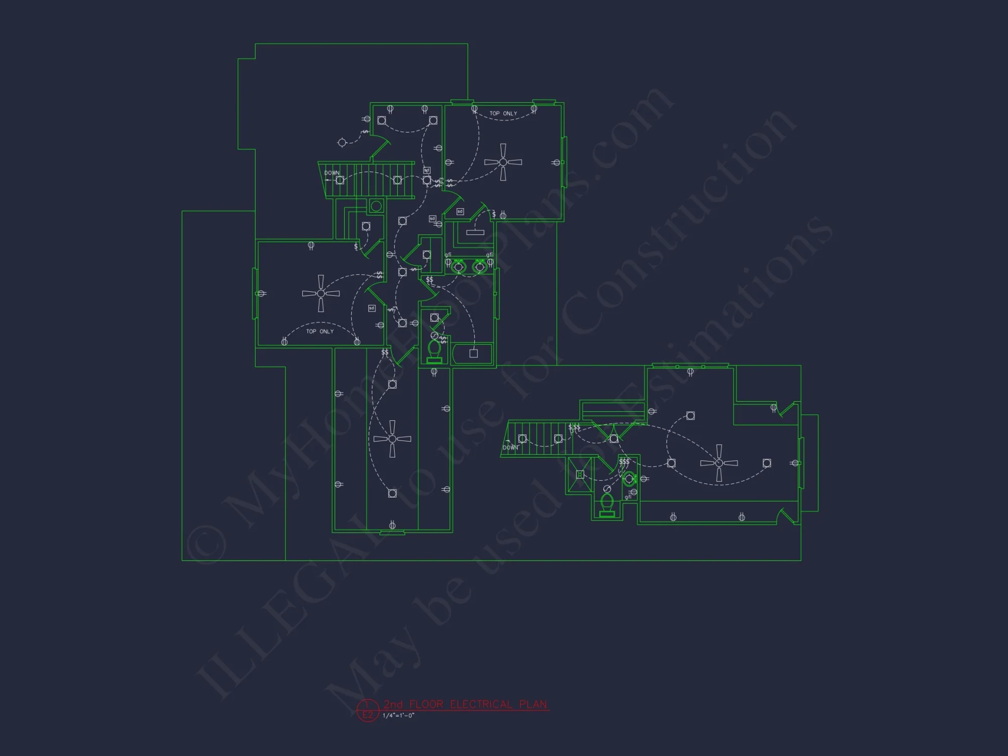 Elegant house Floor Plan with Blueprint & CAD Designs