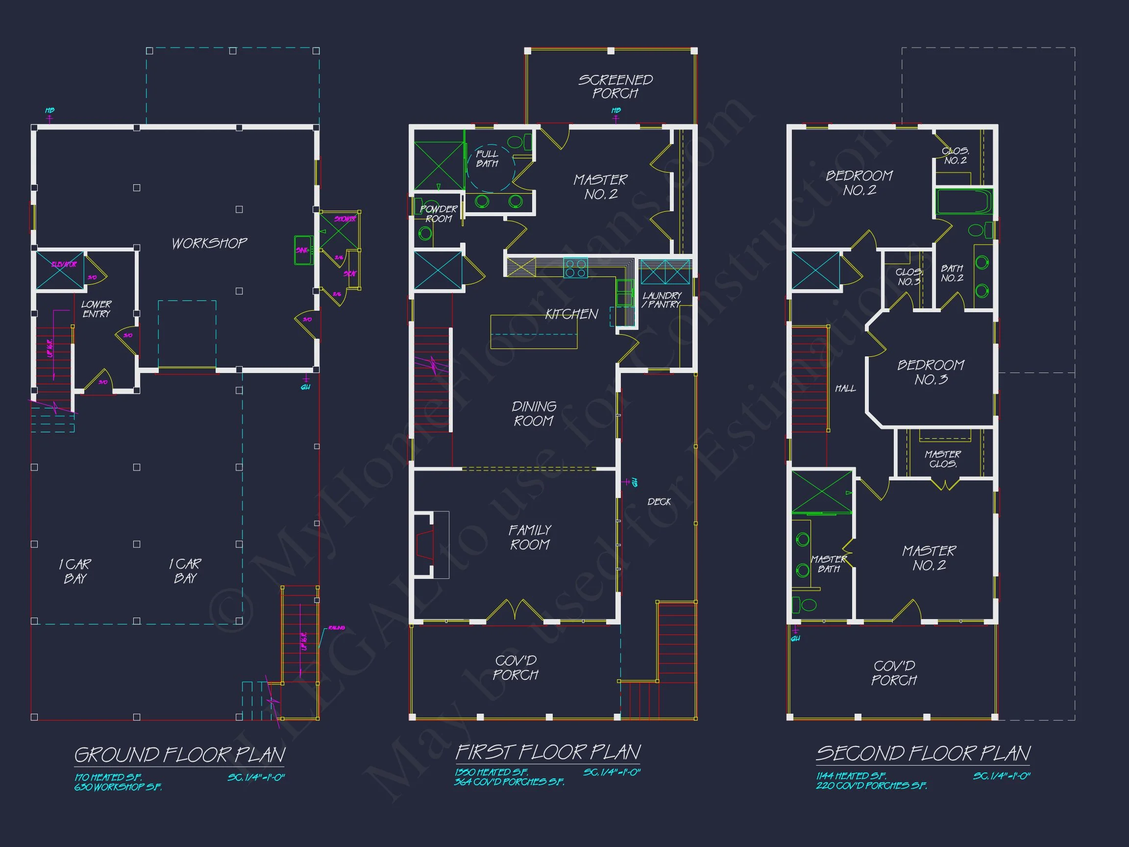 17-1625 HOUSE PLAN - Charming Coastal House Plan with 4 Beds | CAD Architecture Design 6 Charming Coastal house Plan with 4 Beds