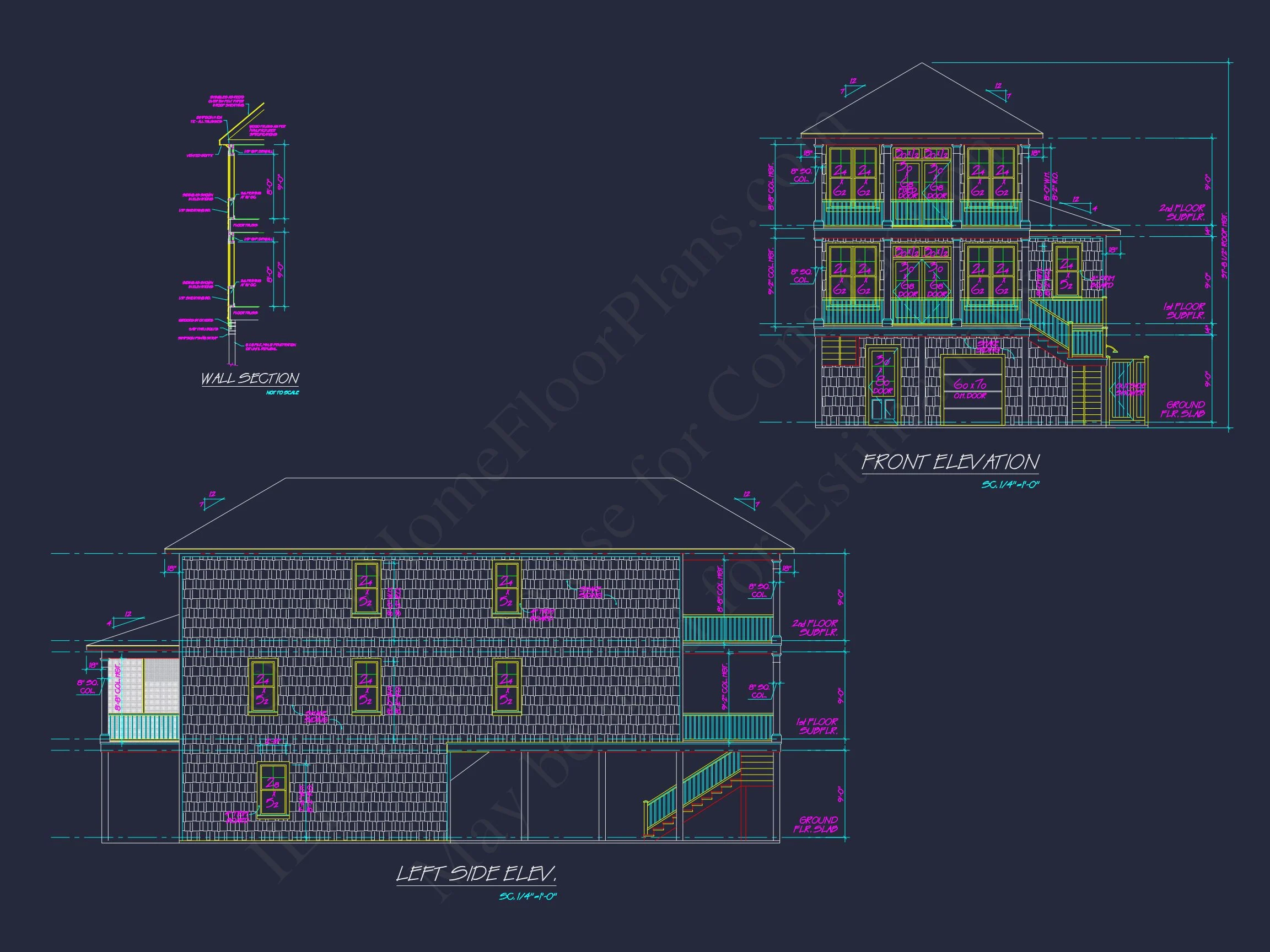 17-1625 HOUSE PLAN - Charming Coastal House Plan with 4 Beds | CAD Architecture Design 4 Charming Coastal house Plan with 4 Beds