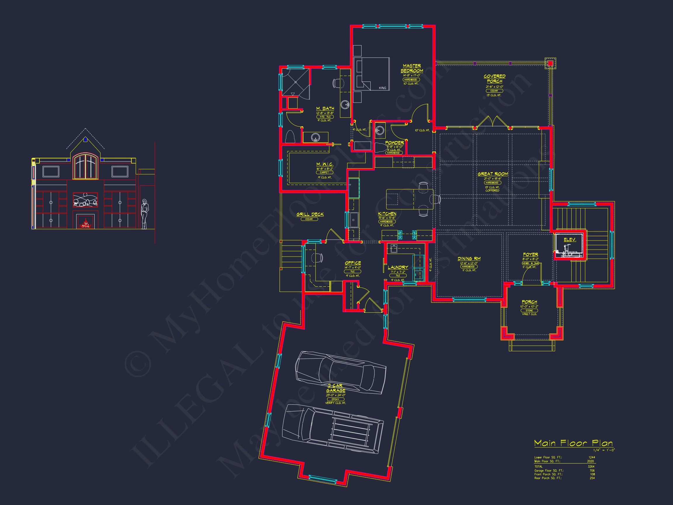 17-1606 HOUSE PLAN - Elegant 2-Story House Plan with Spacious Floor Designs & CAD 7 Elegant 2-Story house Plan with Spacious Floor Designs & CAD