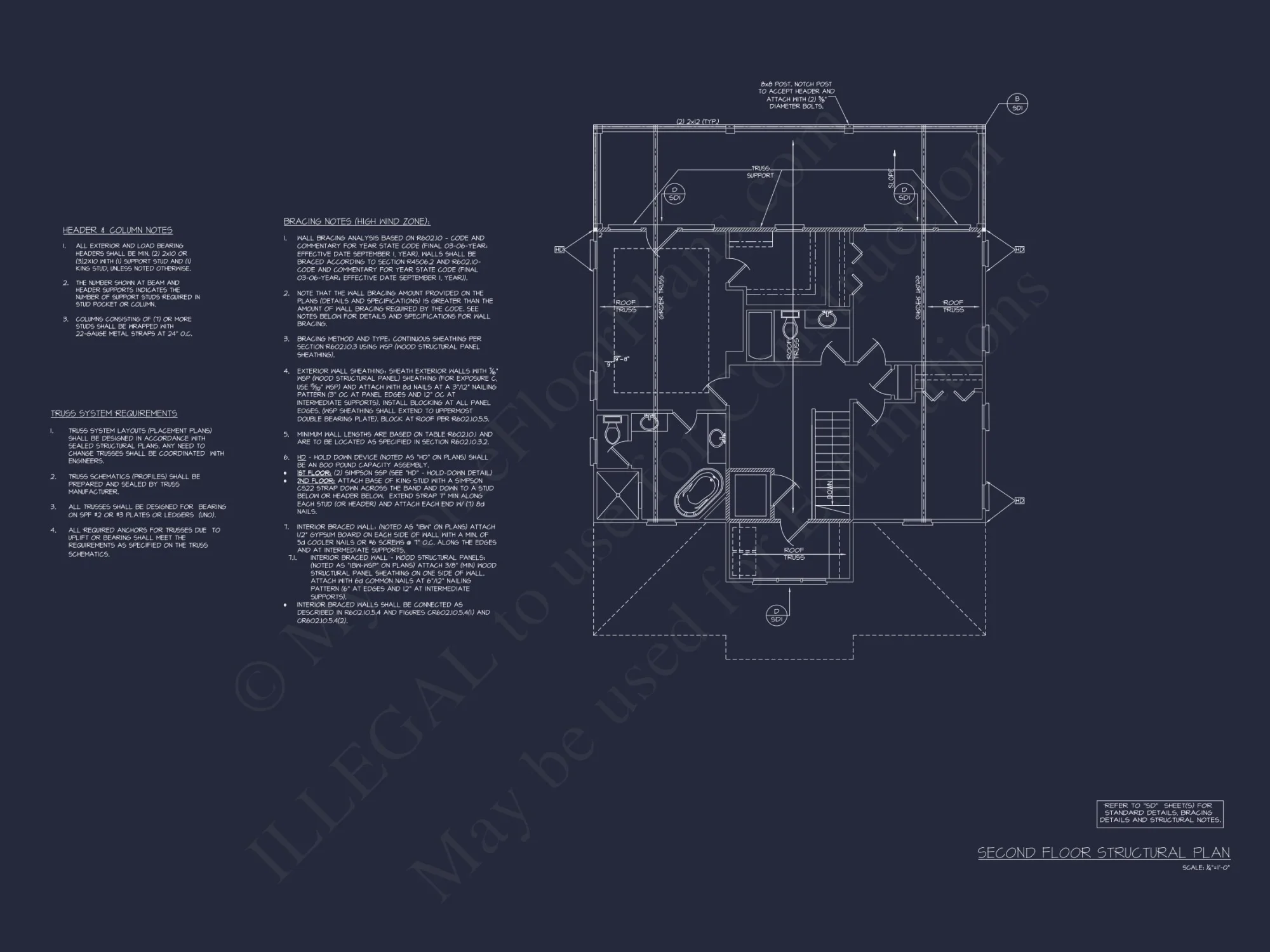 Coastal house Floor Plan: 4-Story Design with CAD Blueprint