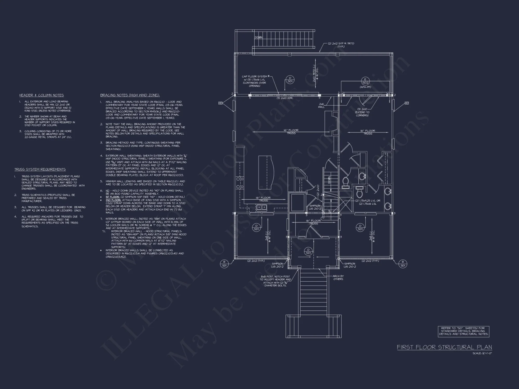Coastal house Floor Plan: 4-Story Design with CAD Blueprint