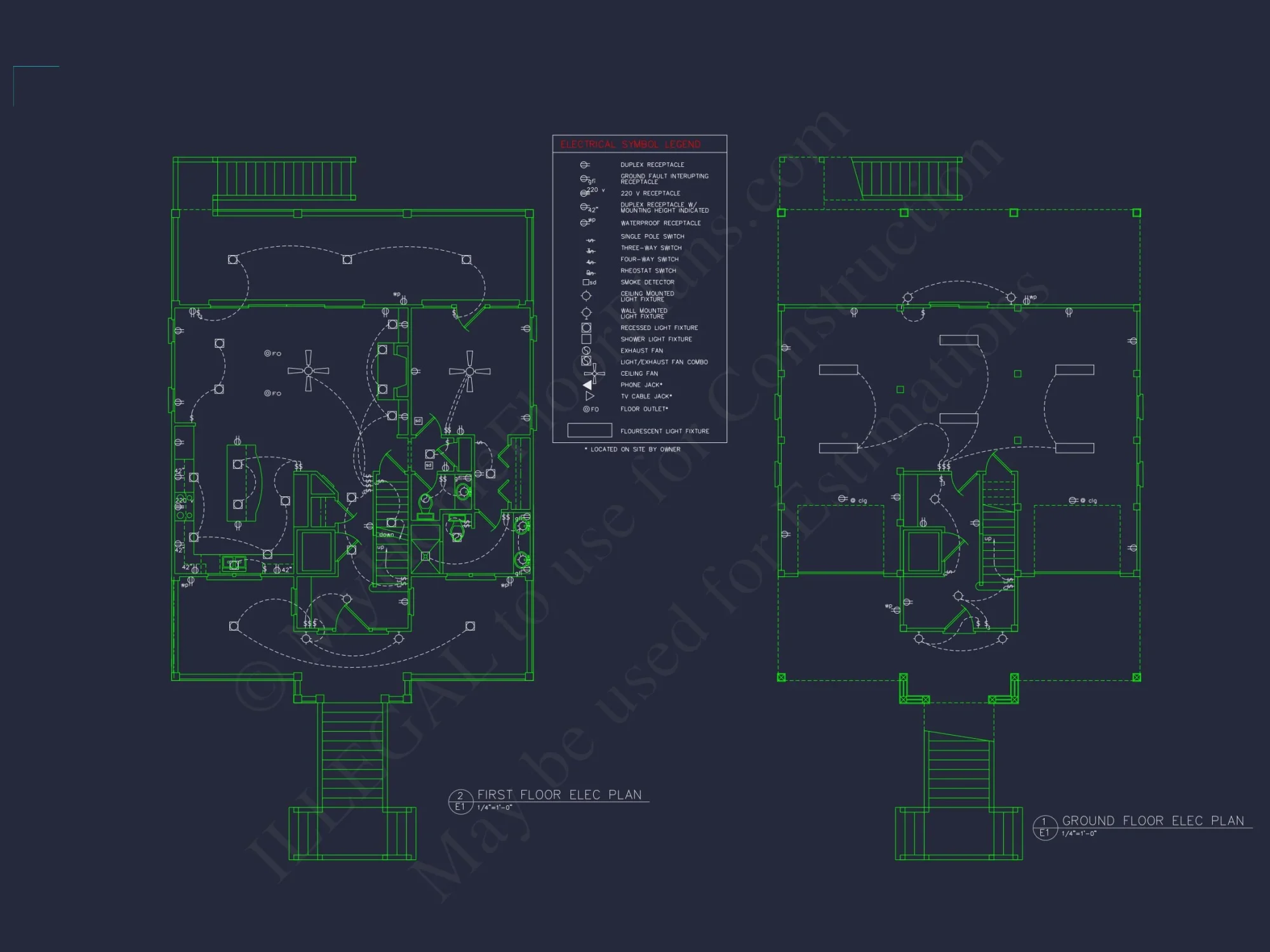 Coastal house Floor Plan: 4-Story Design with CAD Blueprint