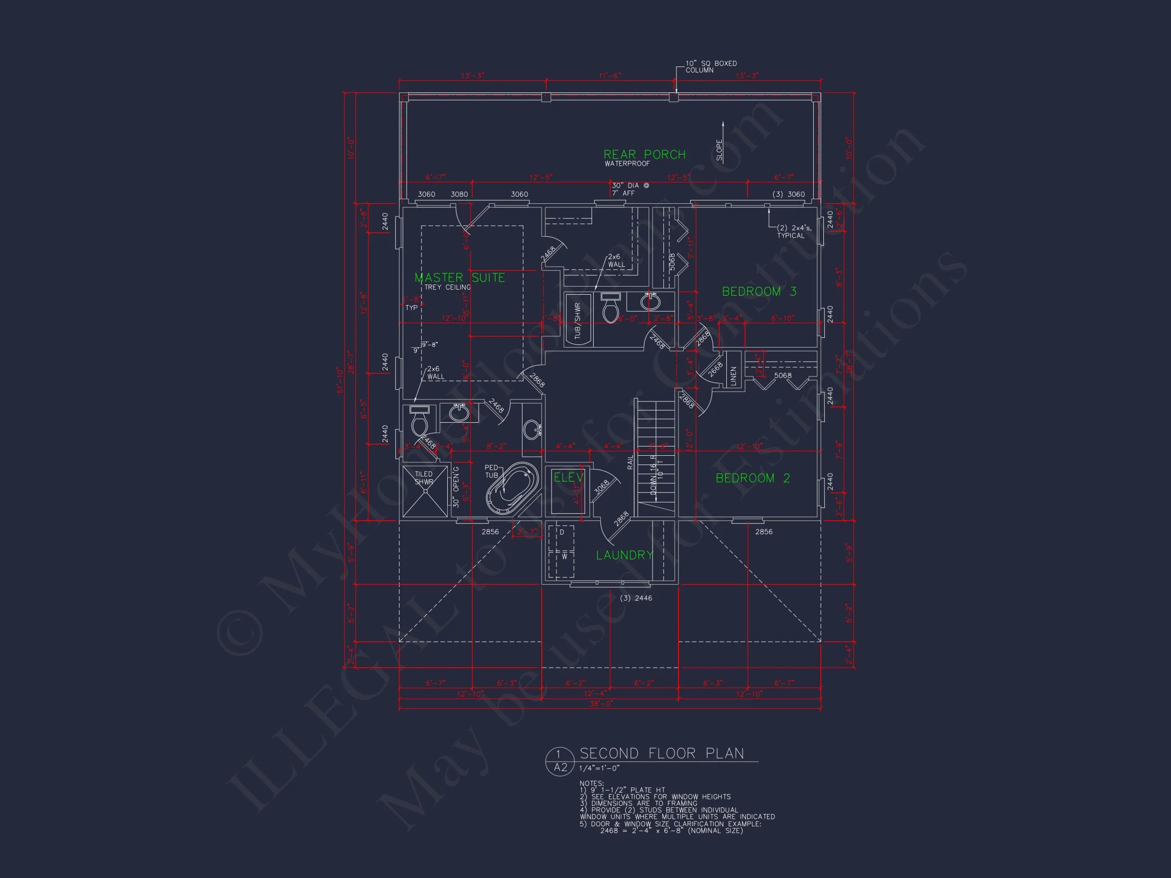 Coastal house Floor Plan: 4-Story Design with CAD Blueprint